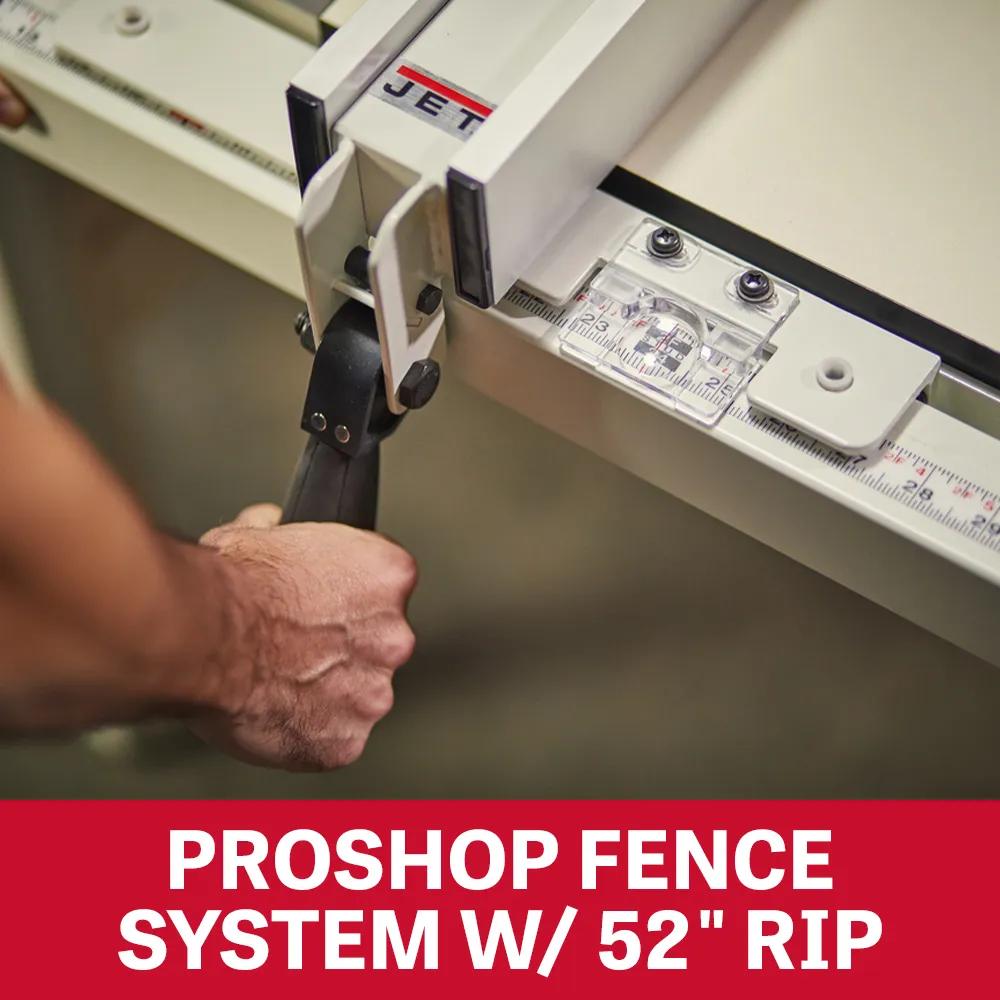 10" ProShop II, Table Saw, Steel Wings, Extension 52" Rip, 1.75HP, 115V 1PH(JPS-10-52S)