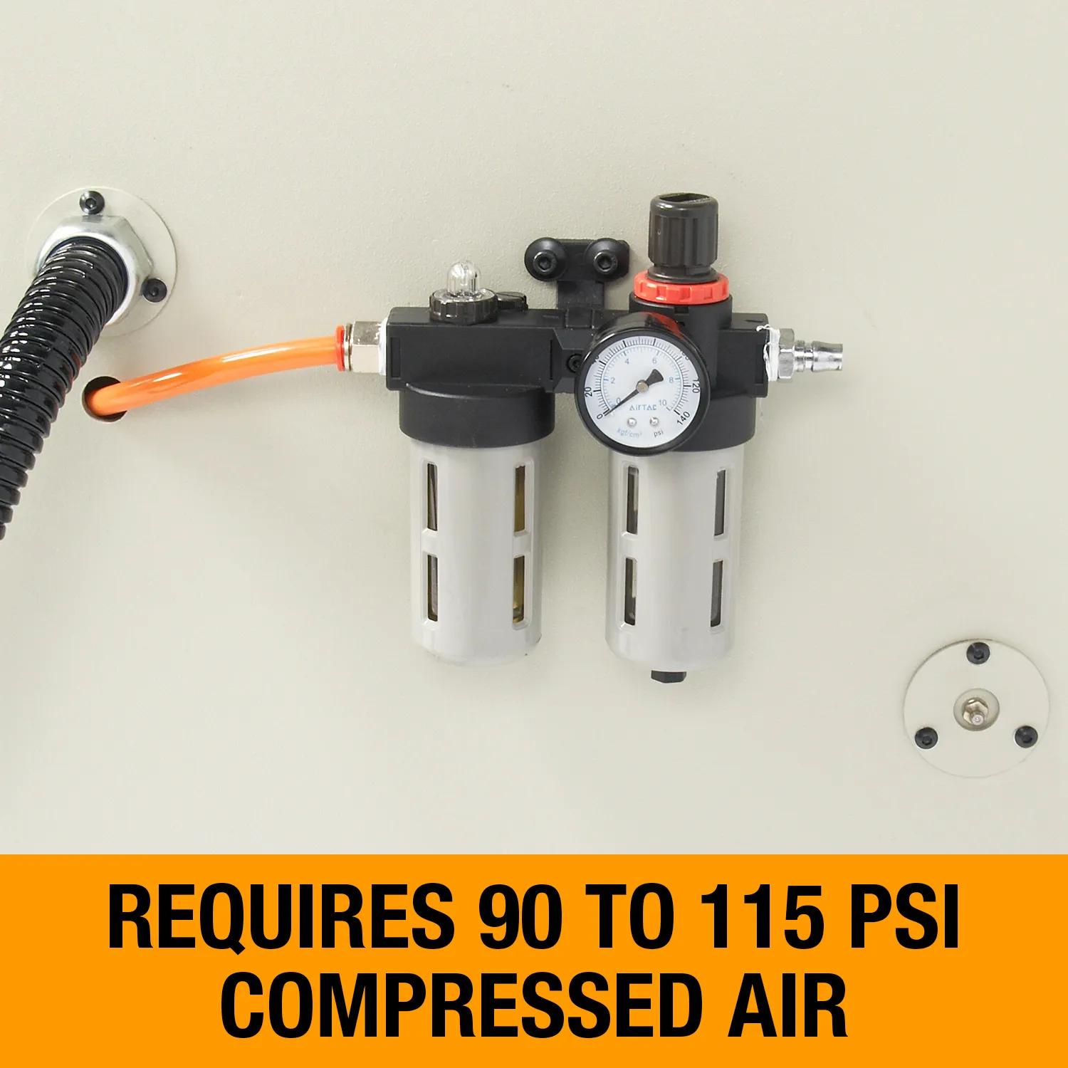 requires 90 to 115 PSI compressed air connection