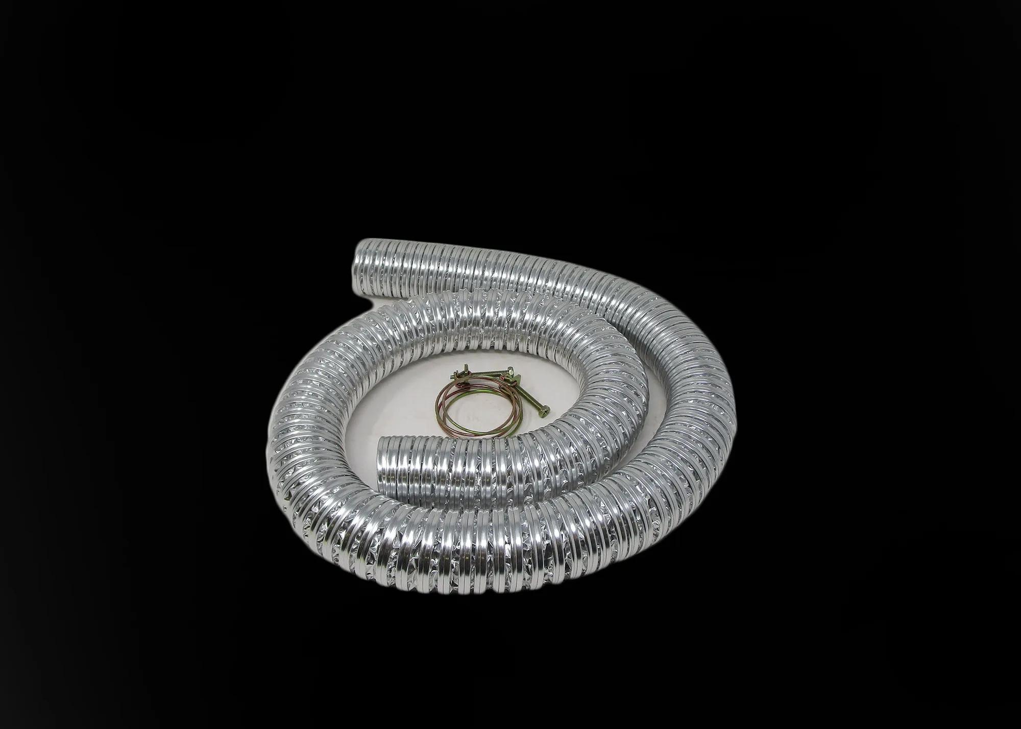 Heat Resistant Dust Collection Hose, 2 in dia x 8 ft length, max 130 degrees