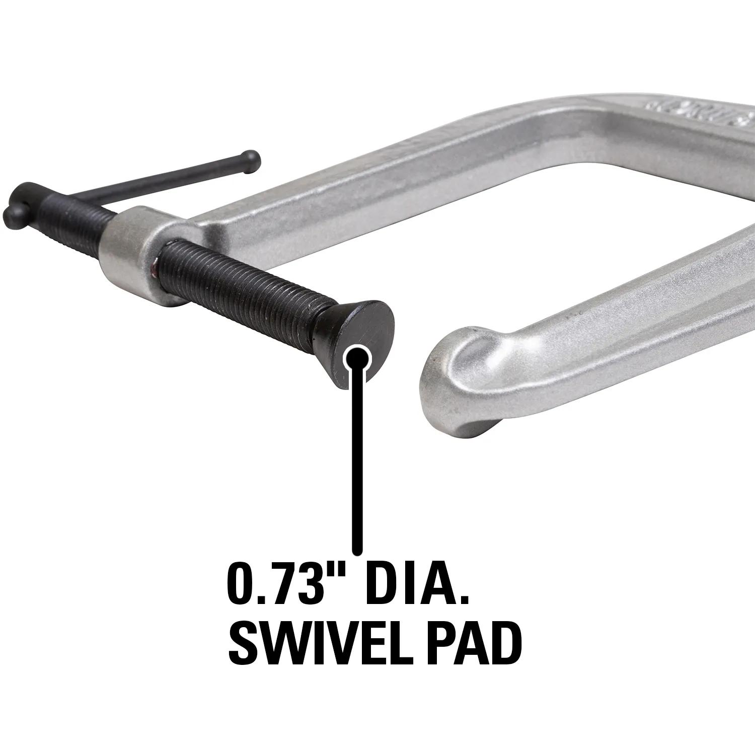 Deep-Reach Carriage C-Clamp, 0 in.  - in.  3 in.  Jaw Opening, 4-1/2 in.  Throat Depth