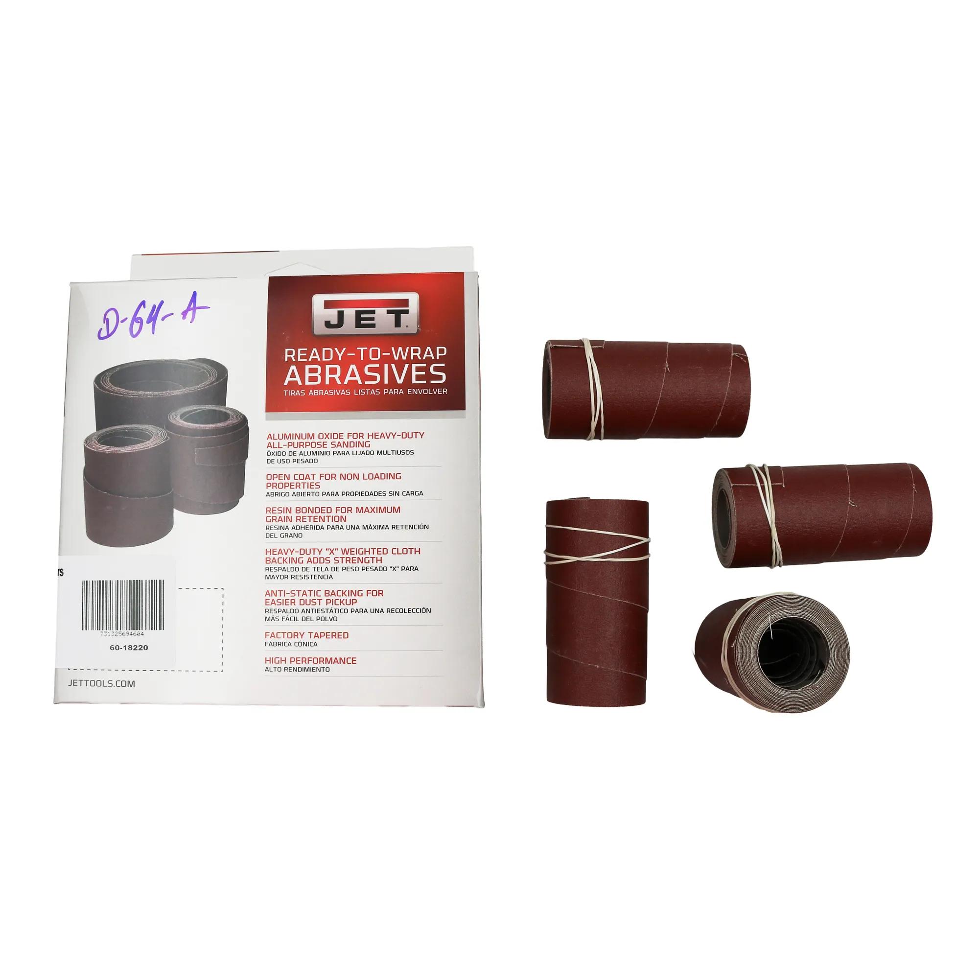 18" Ready-to-Wrap Abrasive Sandpaper, 220 Grit (4-Pack)