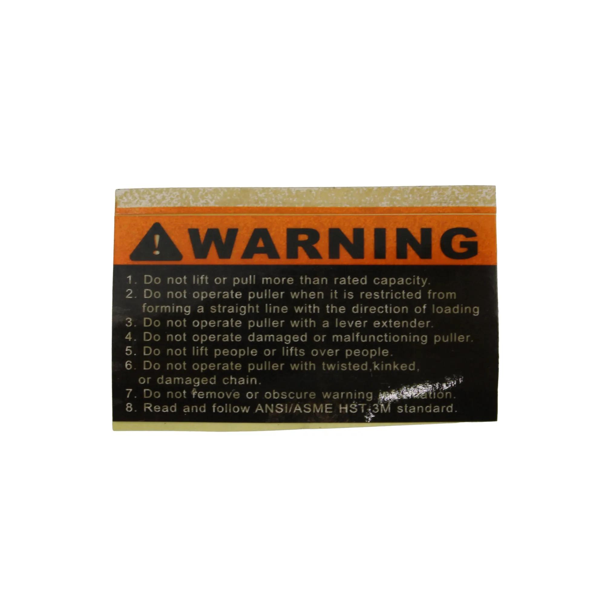Warning Label 50x27mm for JET Machinery (JLH-5027WL)
