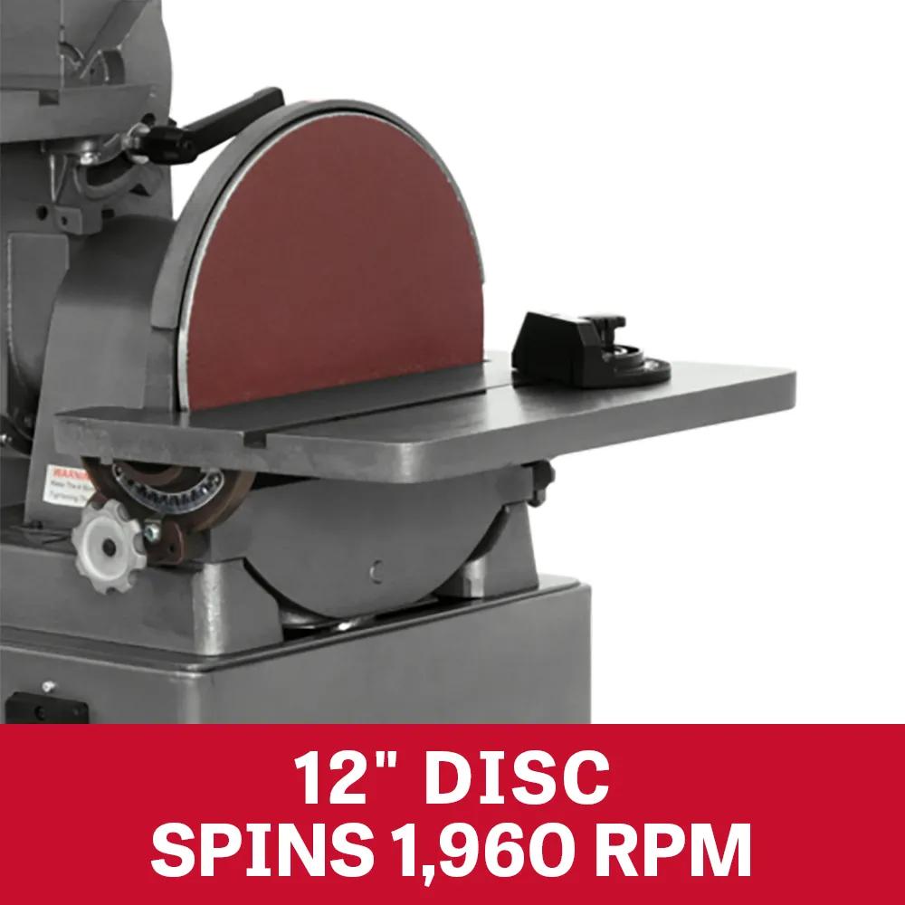 6" x 48" Industrial Combination Belt & 12" Disc Finishing , 1.5HP, 230V 3PH(J-4202A)
