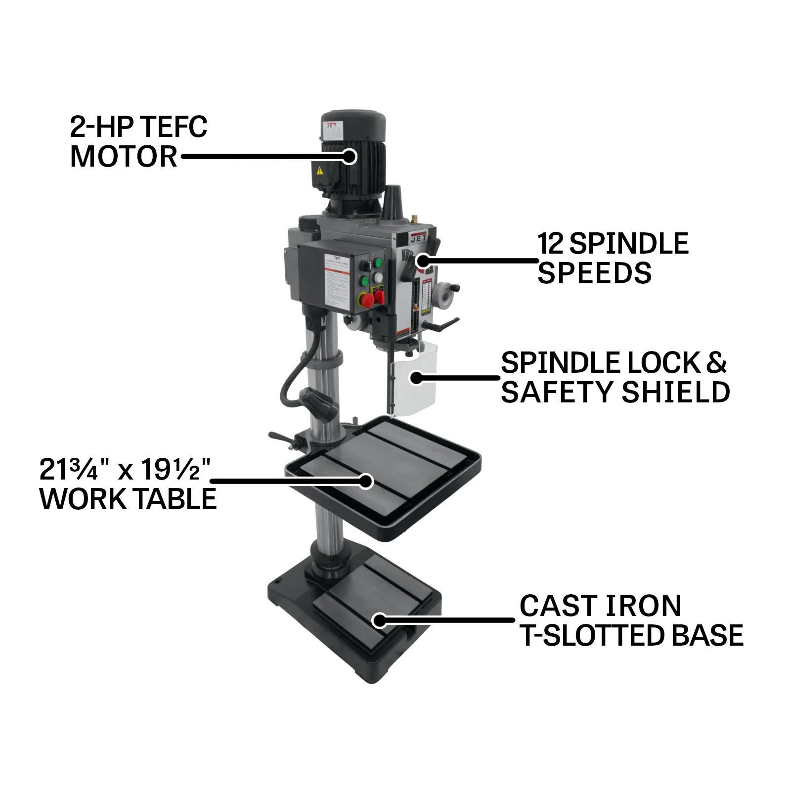 20" Gear Head Tapping Drill Press, 2HP, 230V 3PH(GHD-20T)