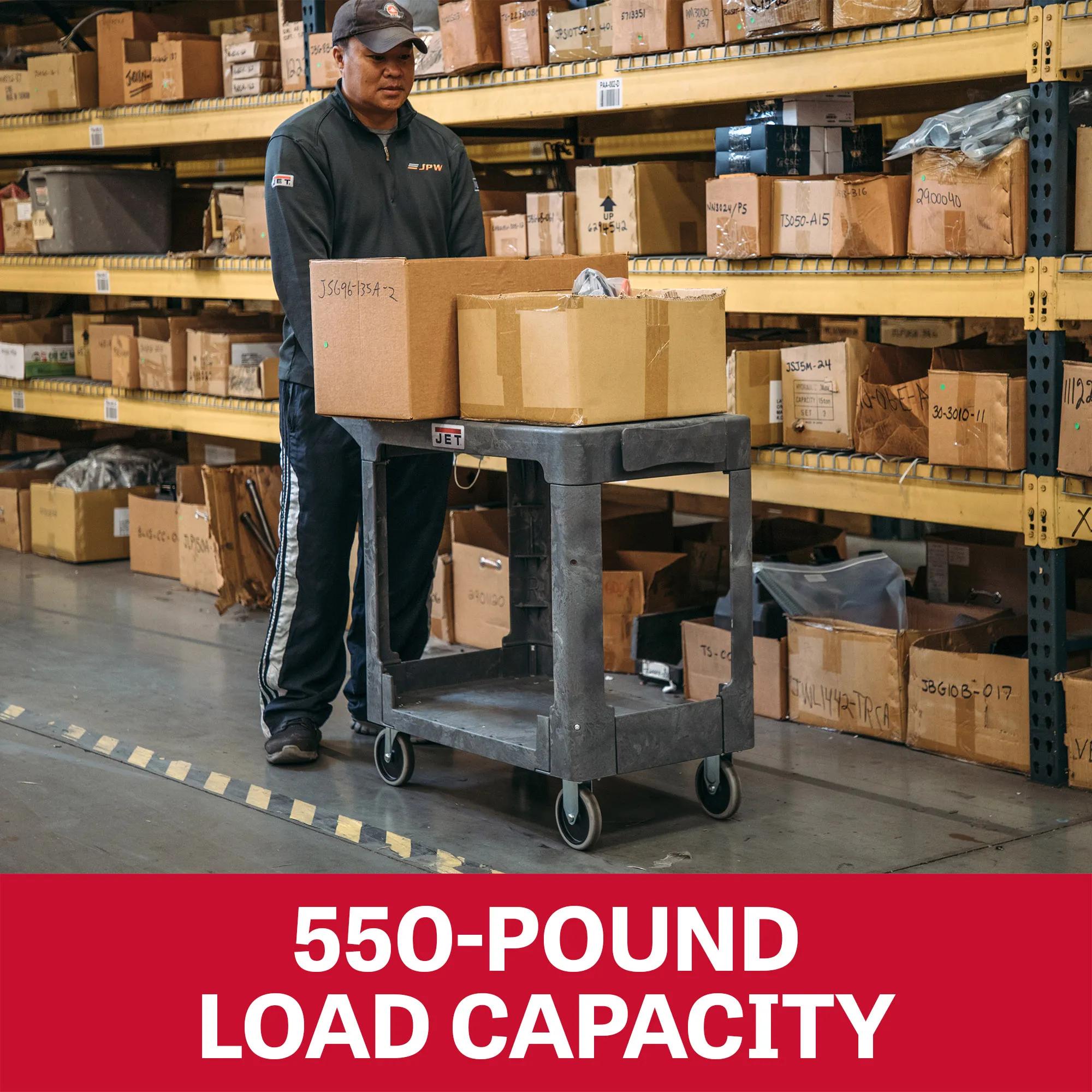 550 lb Capacity, Resin Flat Top Utility Cart(PUC-3819)
