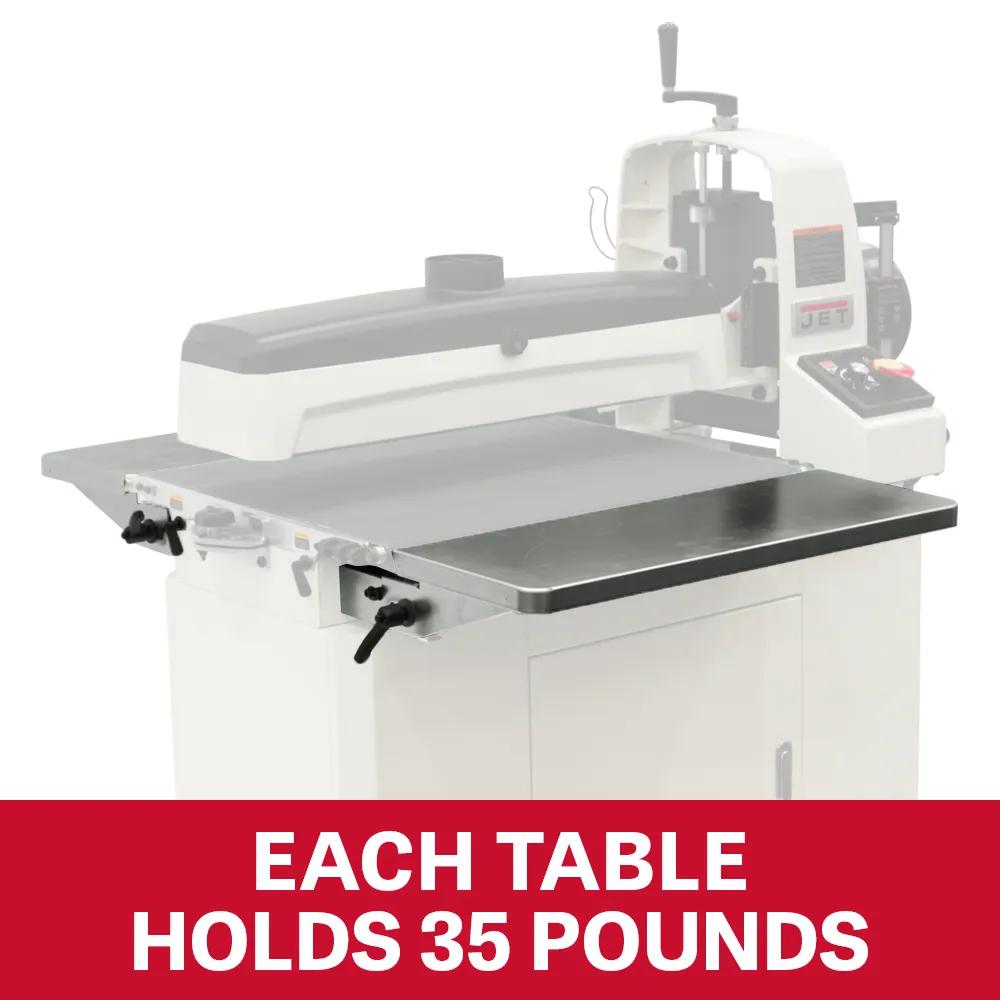 Folding Infeed/Outfeed Tables for JWDS-2250/2244OSC