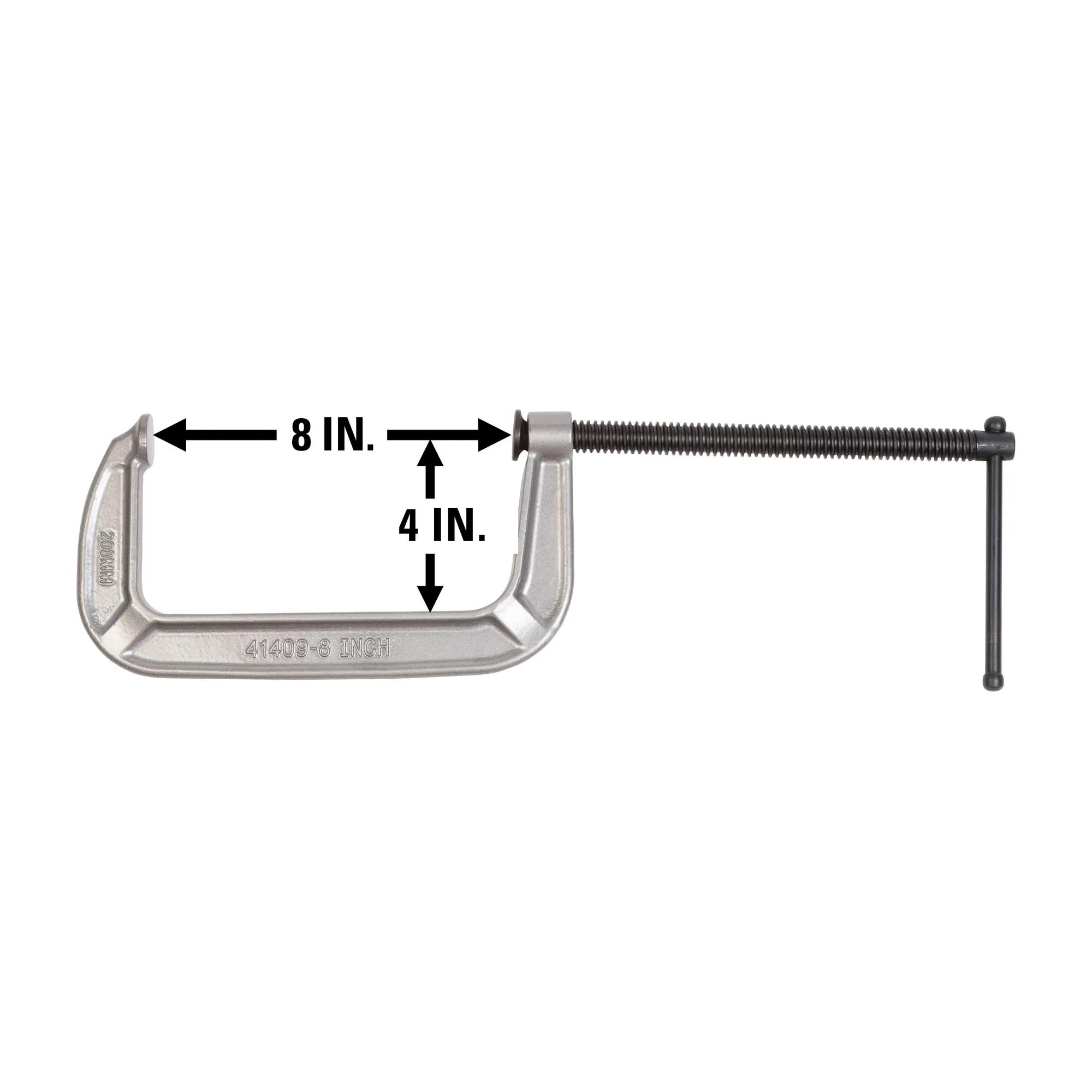 140 Series C-Clamp, 0 in.  - 8 in.  Jaw Opening, 4 in.  Throat Depth