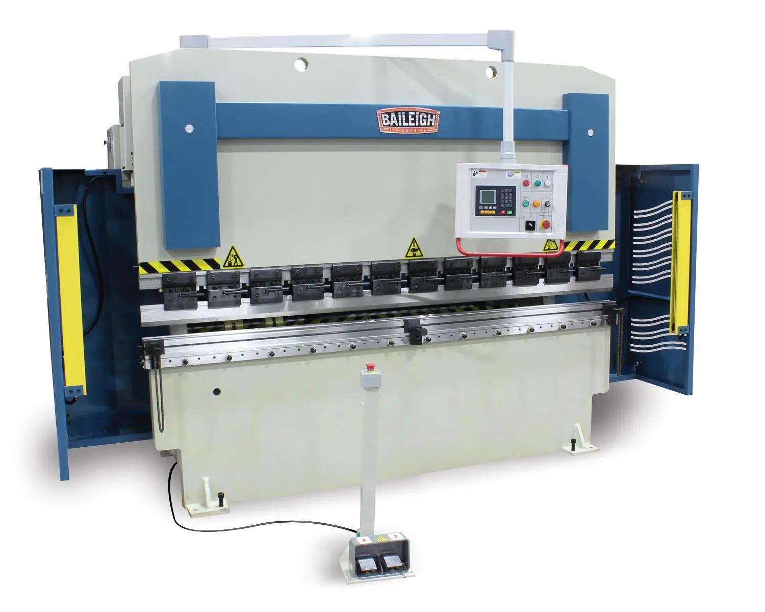 102” between all-steel uprights, this hydraulic press brake can bend 8-foot sheets of metal
