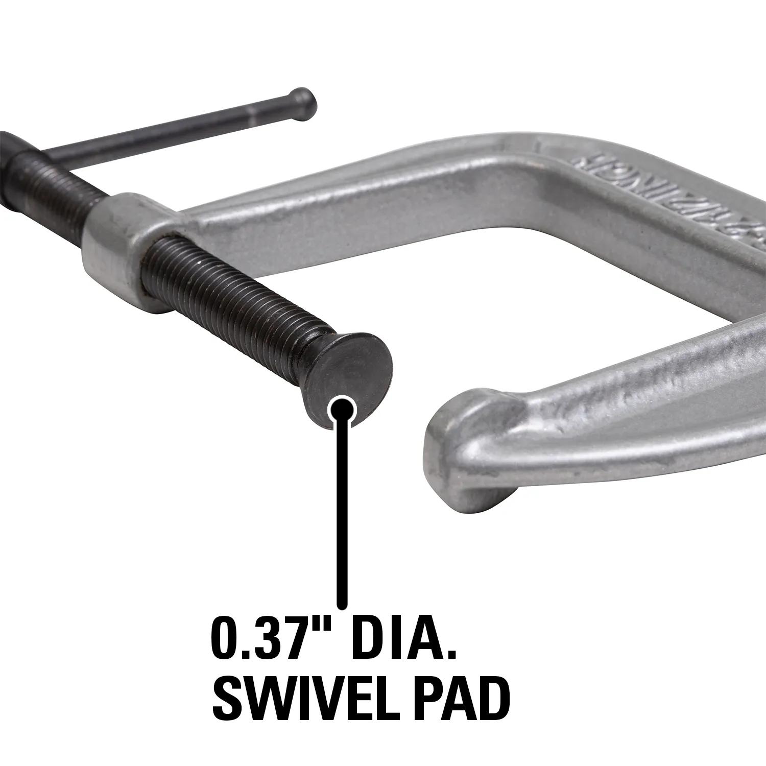 Deep-Reach Carriage C-Clamp, 0 in.  - in.  1 in.  Jaw Opening, 3 in.  Throat Depth