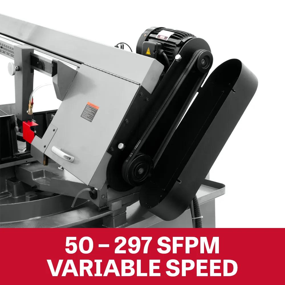 13" Semi-Automatic Dual Mitering Bandsaw, 3HP, 230V 3PH(MBS-1323EVS-H)