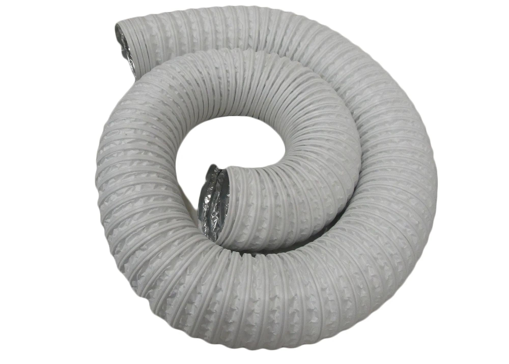 Heat Resistant Dust Collection Hose, 3 in dia x 8 ft length, max 130 degrees