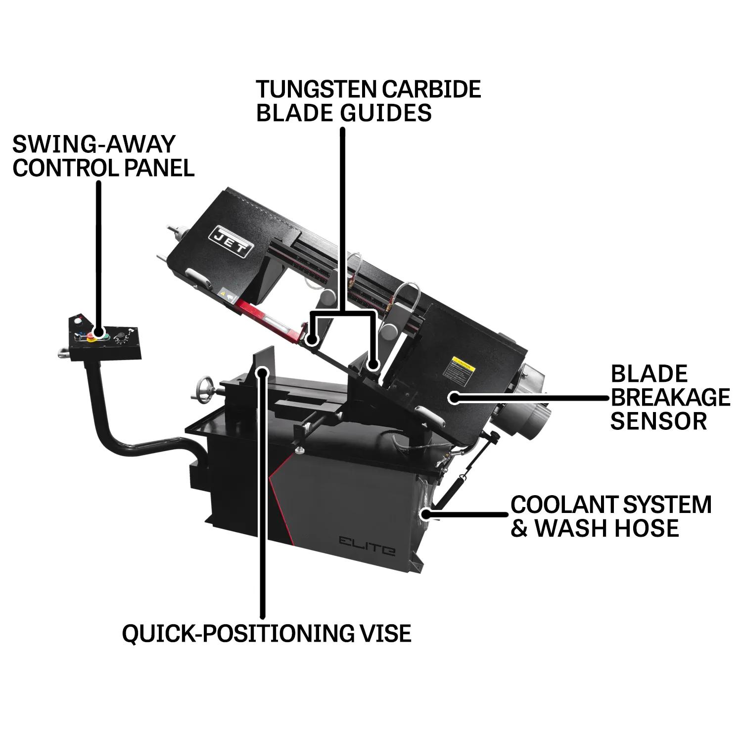10" x 18" Vari. Speed Bandsaw, 2HP, 230V 1PH(EHB-1018V)