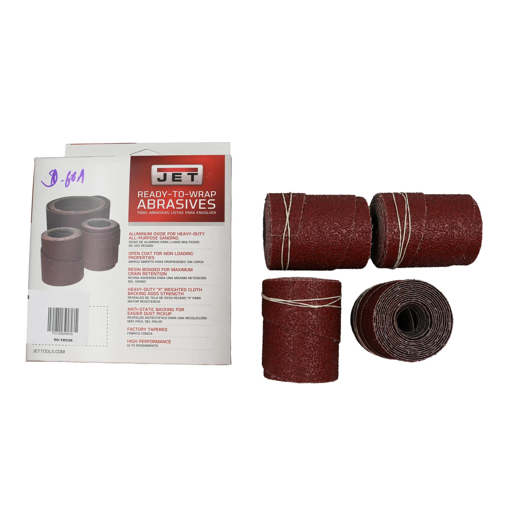 18" Ready-to-Wrap Abrasive Sandpaper, 36 Grit (4-Pack)