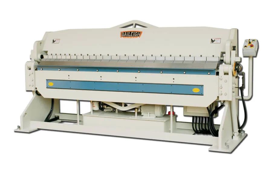 Baileigh BB‑9610H heavy‑duty, 96‑inch hydraulic box & pan finger brake machine with multiple adjustable fingers, hydraulic control panel, and steel framework