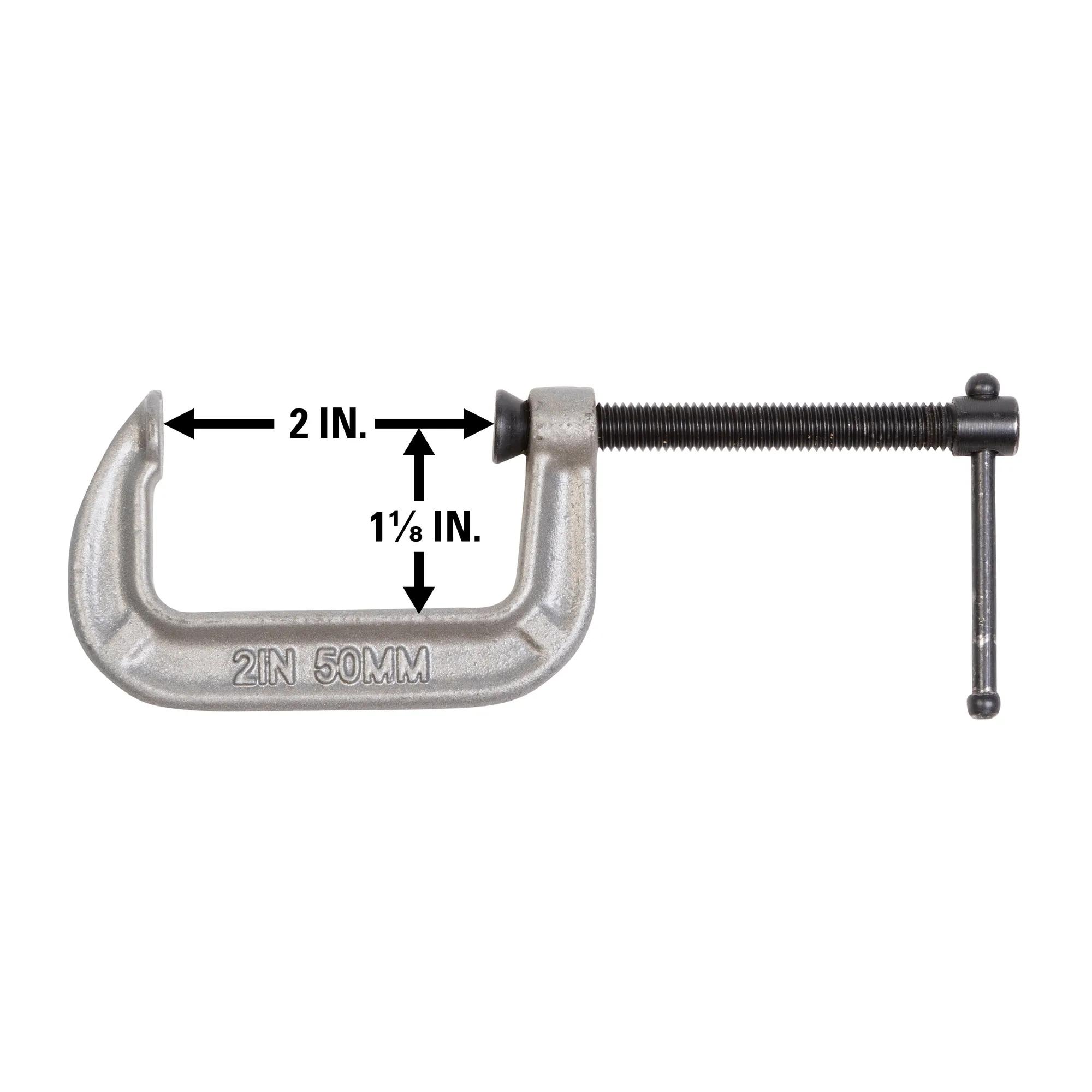 140 Series C-Clamp, 0 in.  - 2 in.  Jaw Opening, 1-1/8 in.  Throat Depth