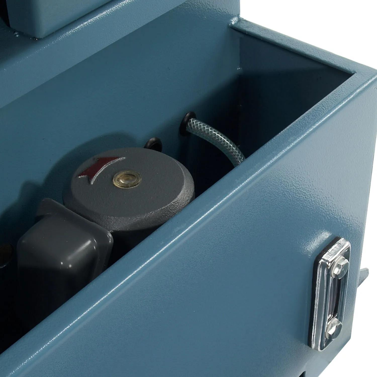 Coolant tank with external level sight gauge.