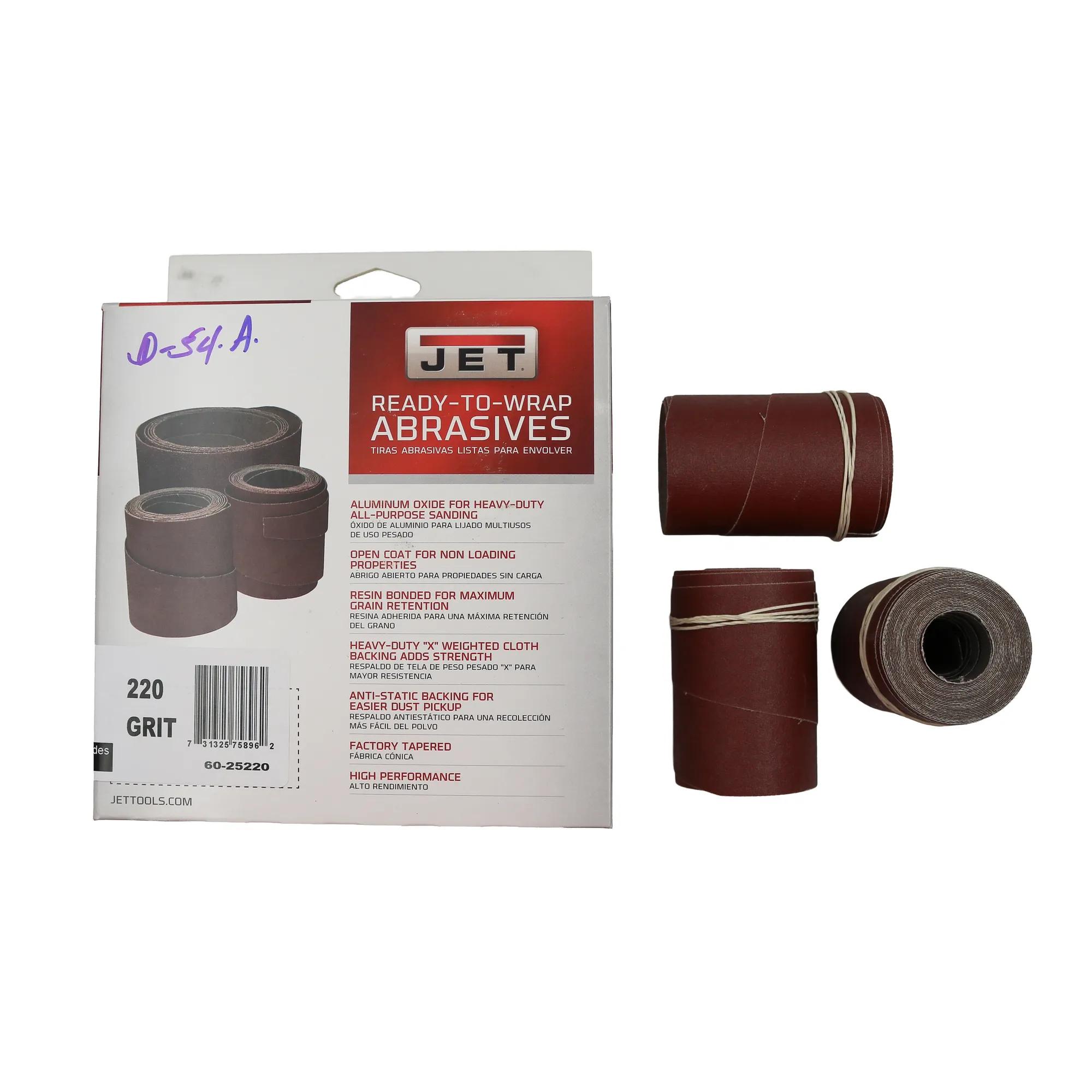 Ready-to-Wrap Abrasive Sandpaper, 25 in, 220 Grit, Pack of 3