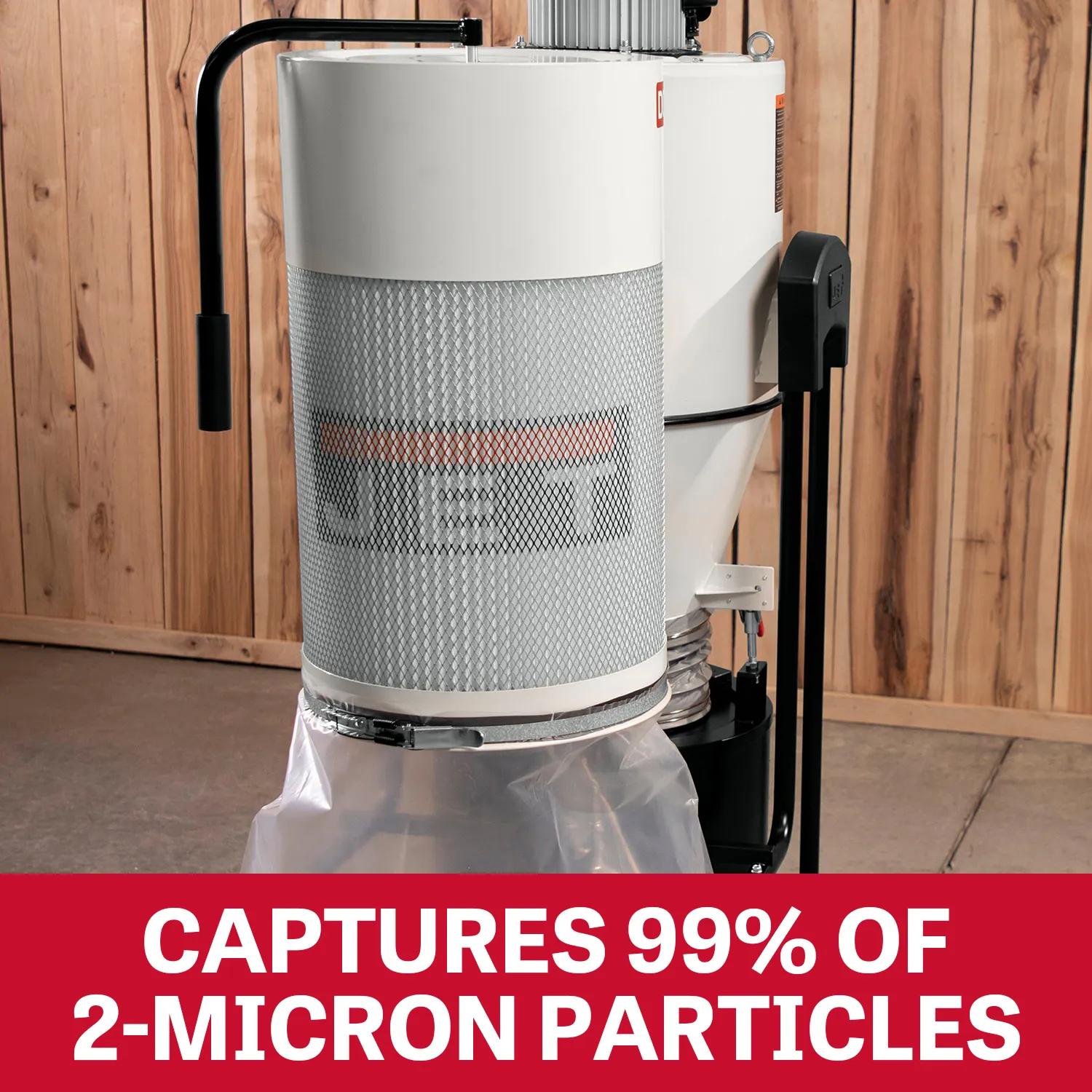 1259 CFM, Cyclone Dust Collector, 115, 1.5HP, 115V 1PH(JCDC-1.5)