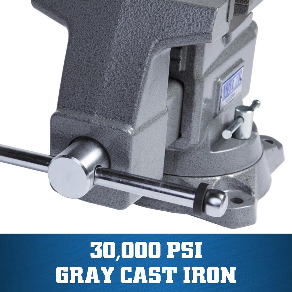6-1/2 in. Reversible Bench Vise with 360-Degree Swivel Base