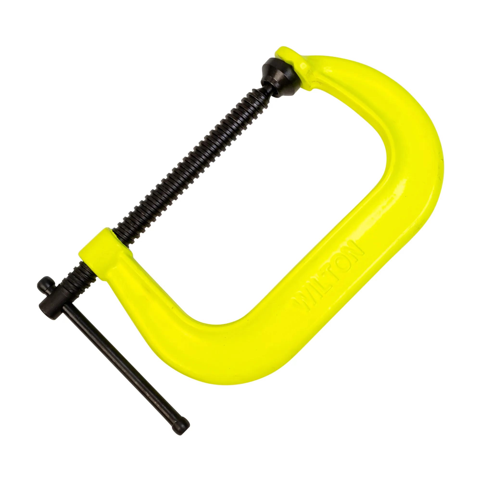 400 Series Hi-Vis Safety C-Clamp, 0 - 6-1/16 in. Opening, 4-1/16 in. Throat Depth
