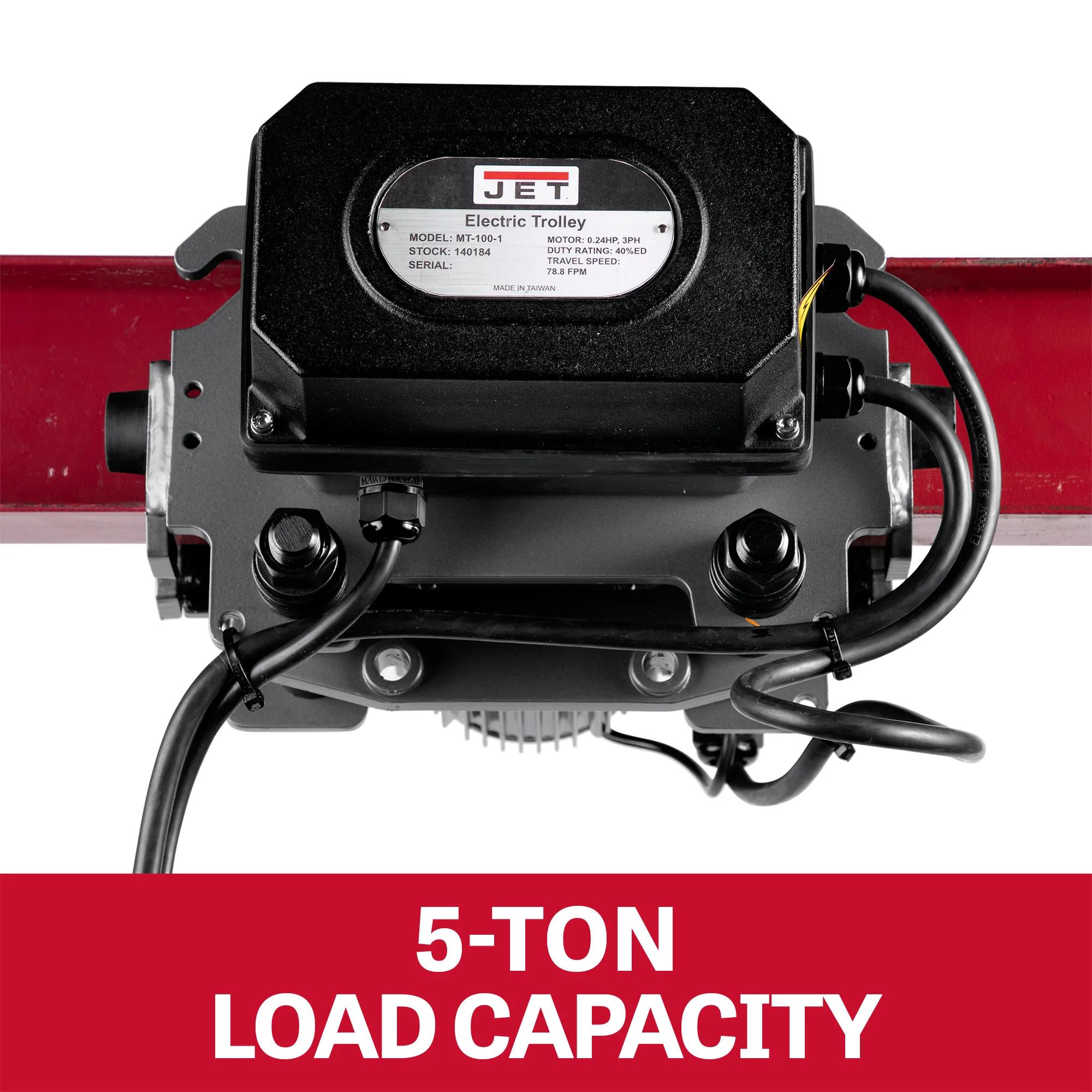 5 Ton,  2 Speed Electric Trolley, 0.2 5 / 0.75HP, 460V 3PH(MT500-4)