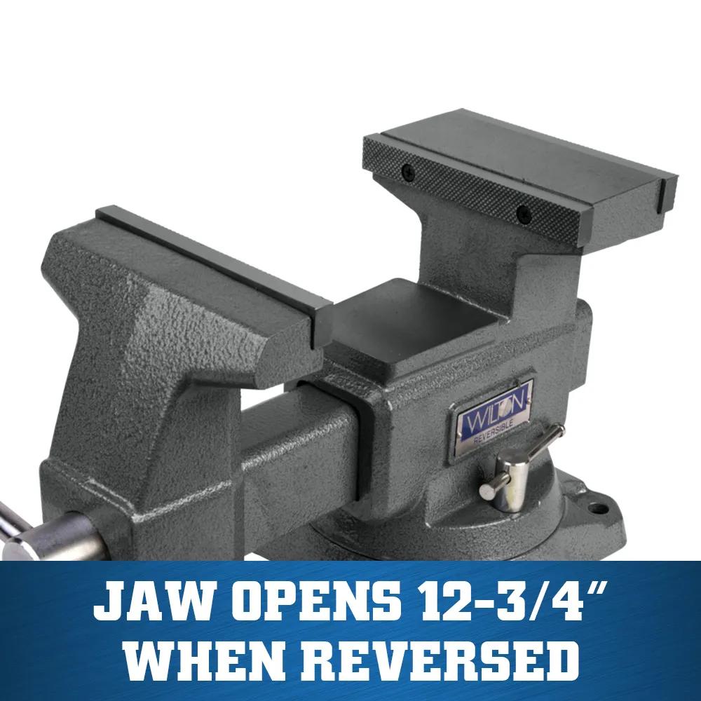 6-1/2 in. Reversible Bench Vise with 360-Degree Swivel Base