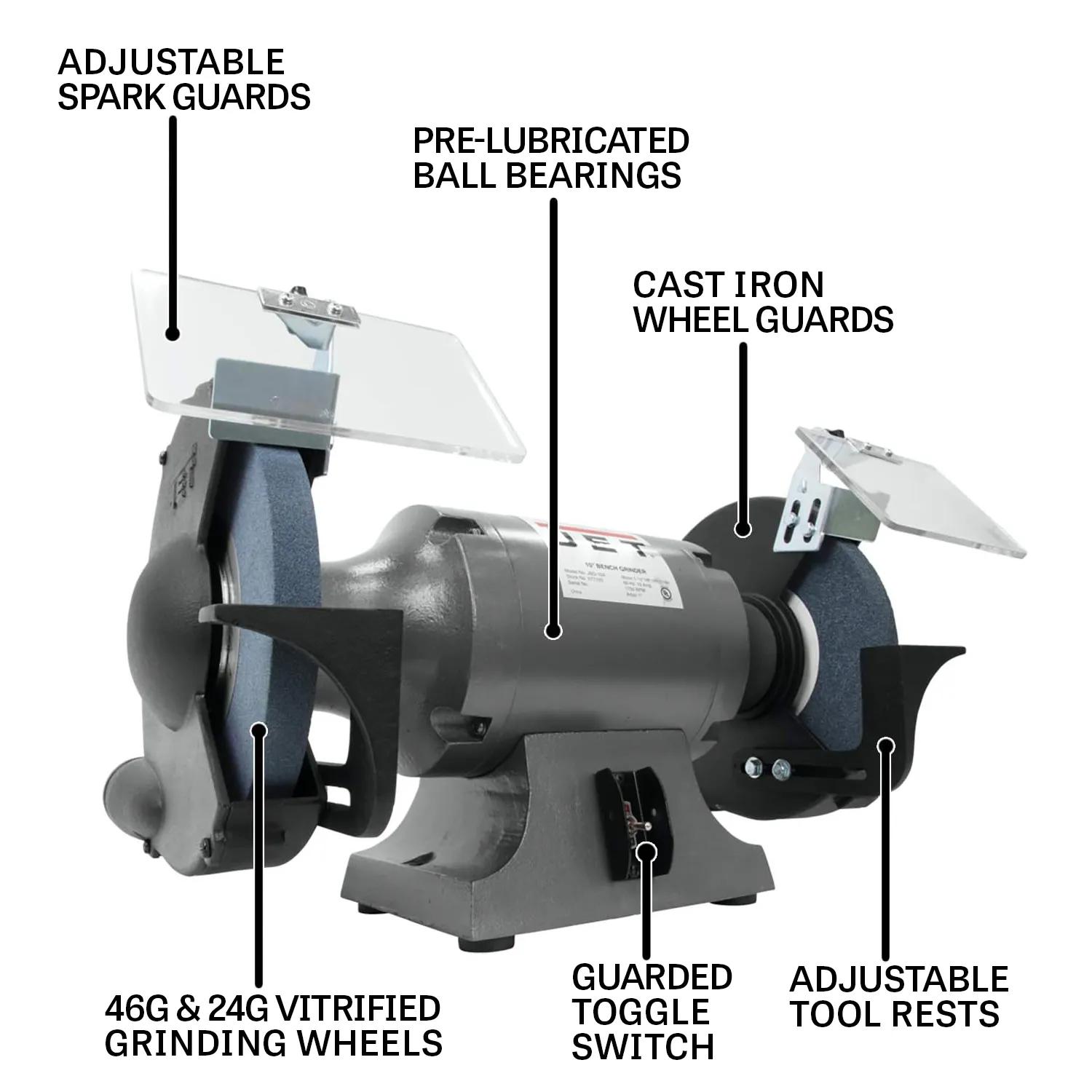 10" Bench Grinder, 1HP, 120V 1PH(JBG-10B)