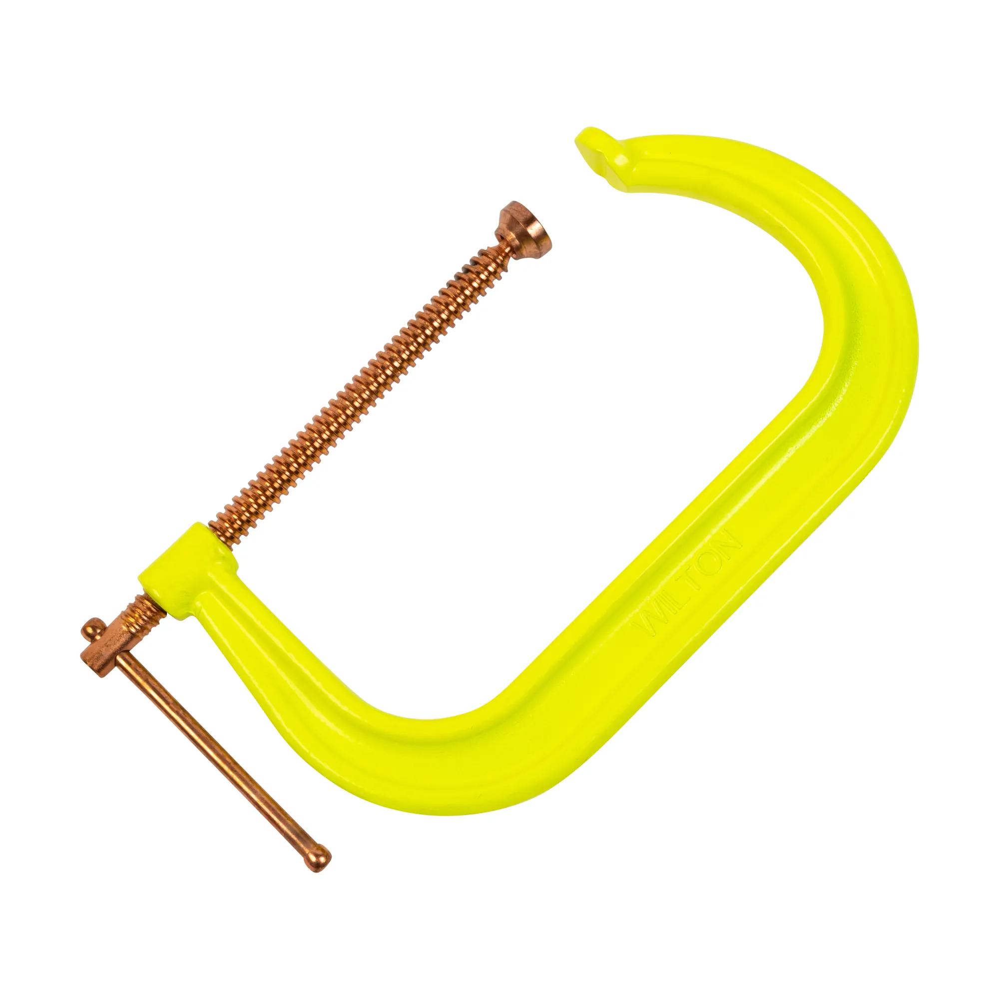 Spark-Duty Drop Forged Hi-Vis C-Clamp 2 - 10-1/8 in. Opening Capacity, 5-7/8 in.  Throat Depth