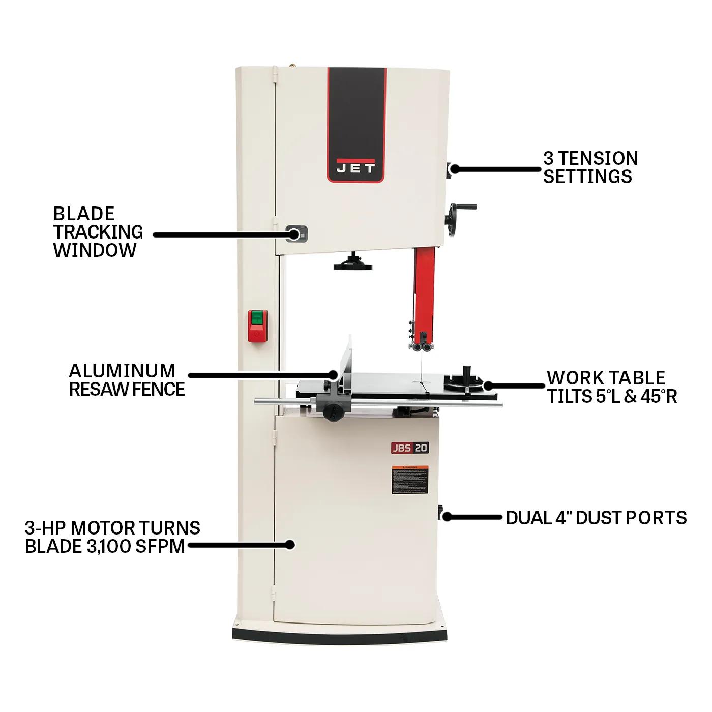 20" Bandsaw, 5HP, 230V(JWBS-20-5)