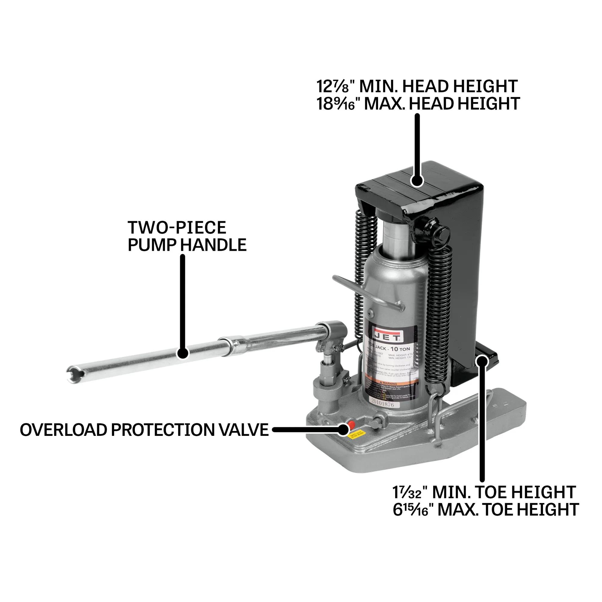 10 Ton, Hydraulic Toe Jack(JTJ-10ST)