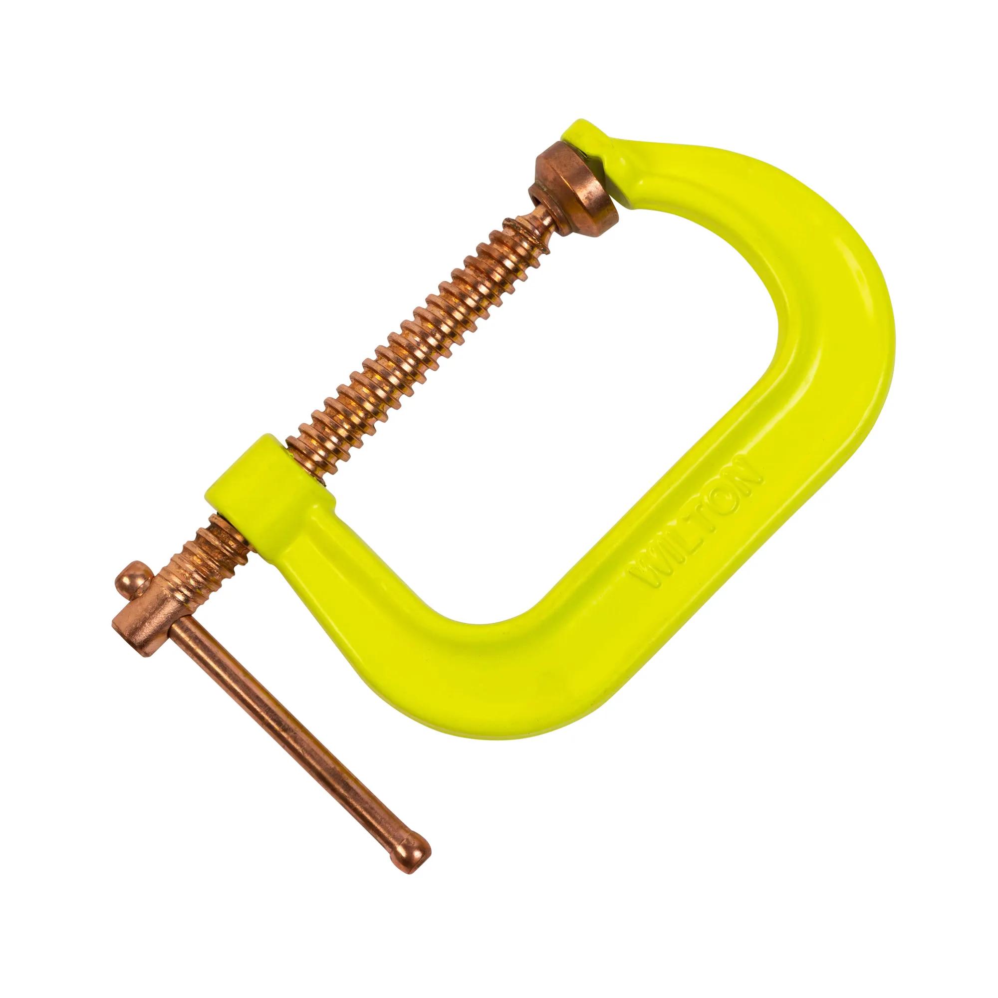 Spark-Duty Drop Forged Hi-Vis C-Clamp 0 - 4-1/4 in. Opening Capacity, 3-1/4 in.  Throat Depth