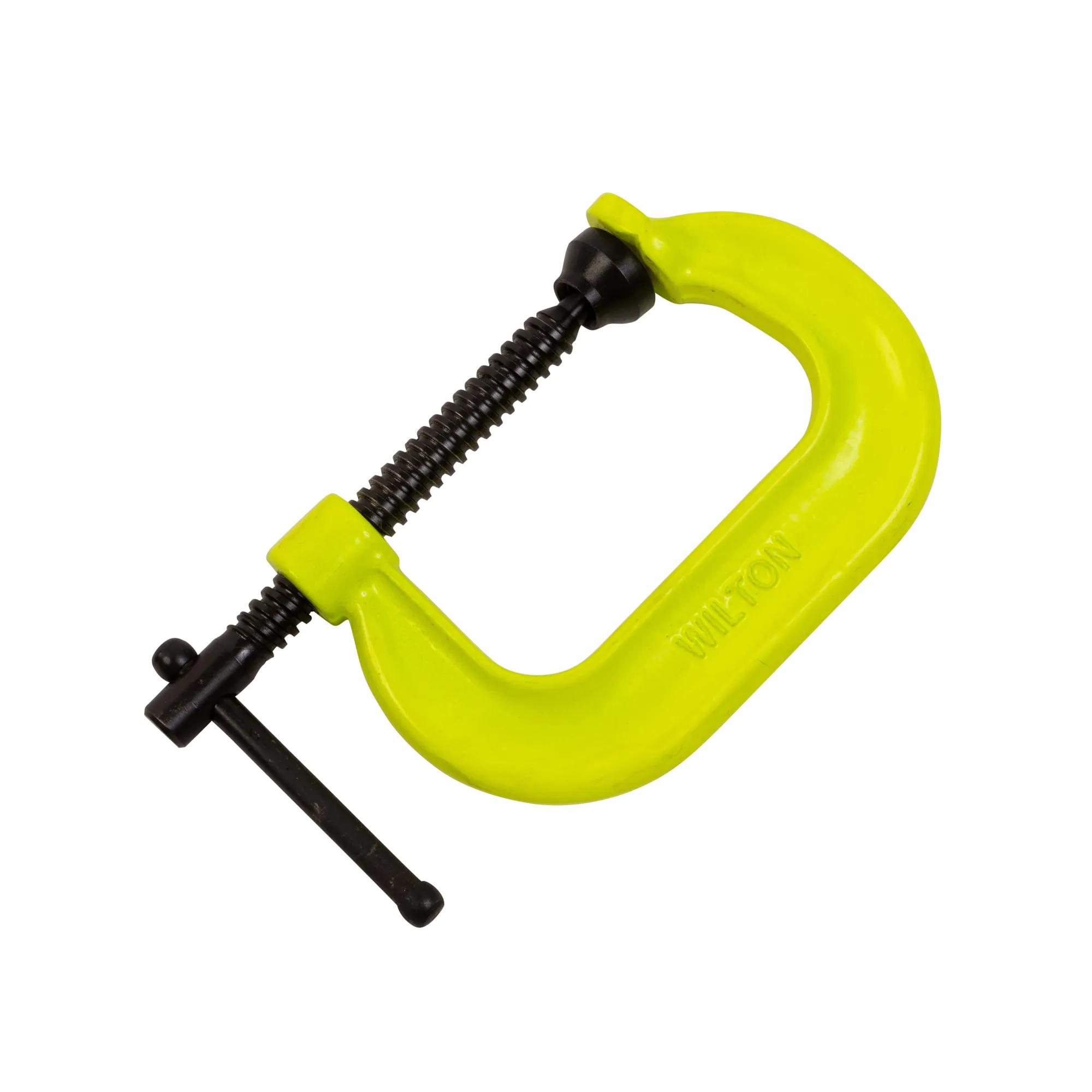 400 Series Hi-Vis Safety C-Clamp, 0 in.  - 3 in.  Jaw Opening, 2-7/16 in.  Throat Depth