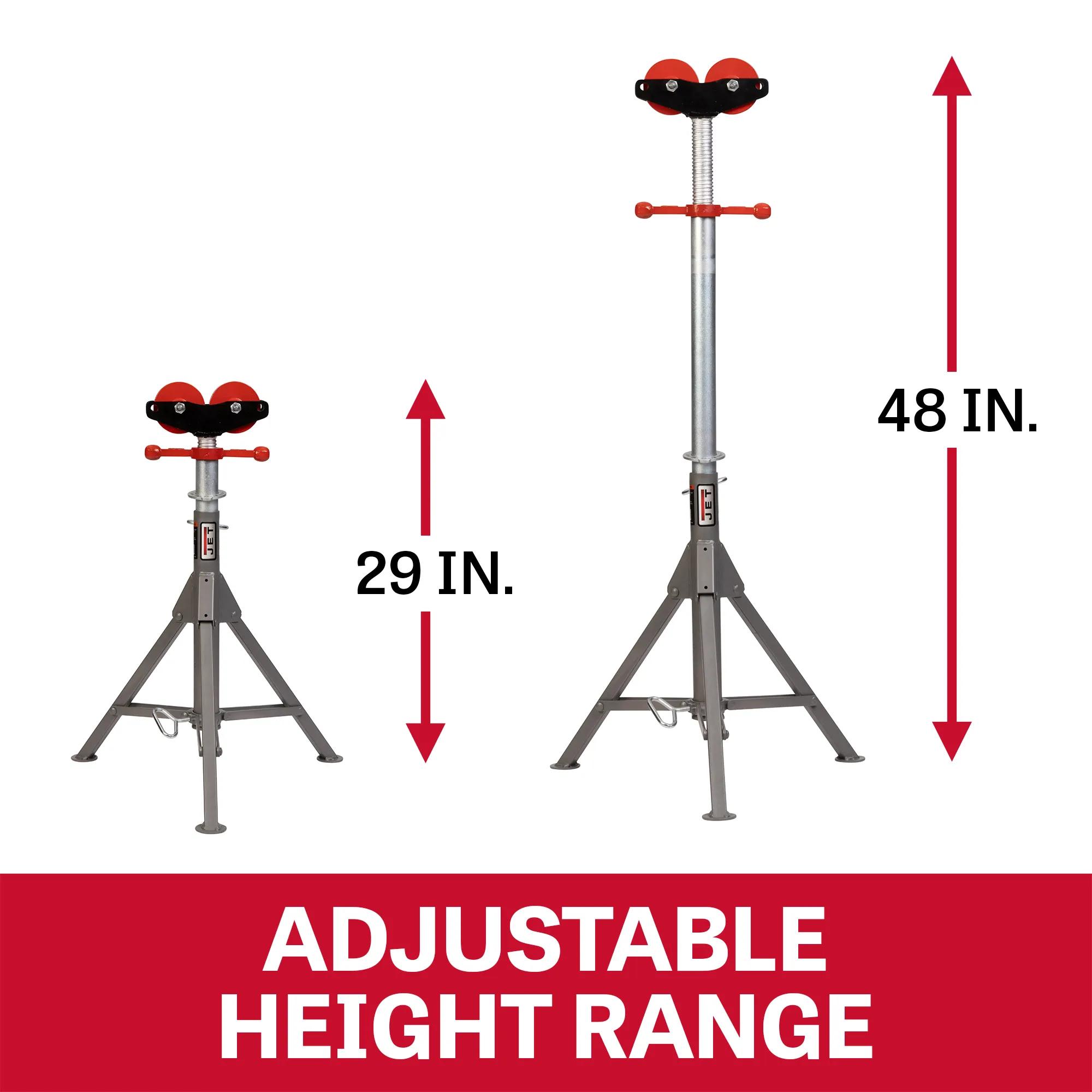 Folding Pipe Jack Stand w/ Steel Rollers(JPJ-FLD-SR)
