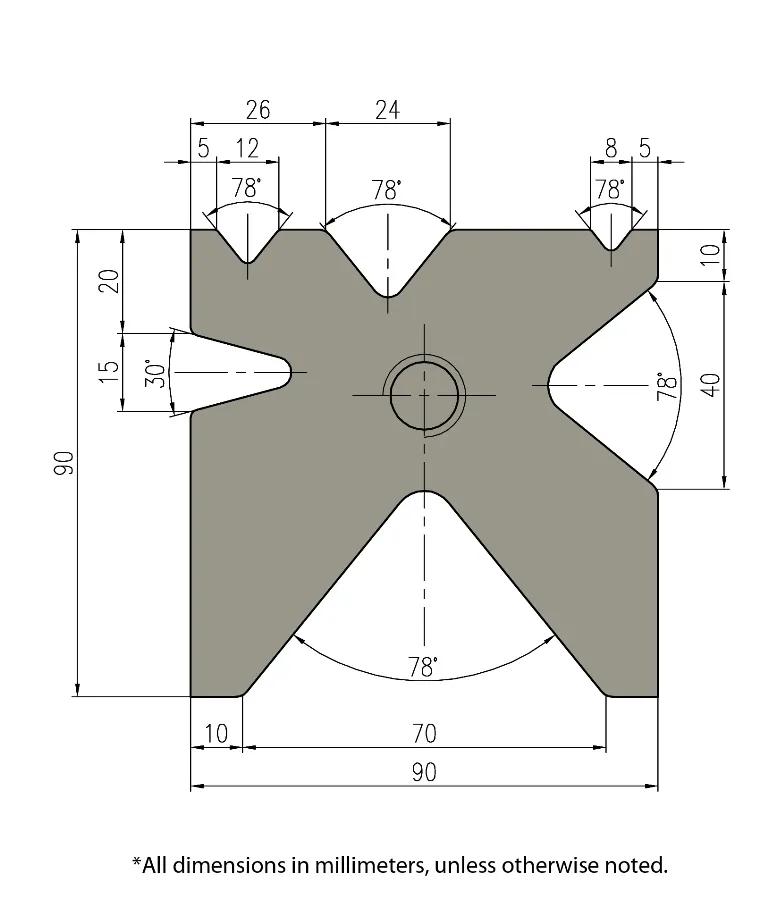 multi-Vee bottom die and gooseneck punches (European Style)
