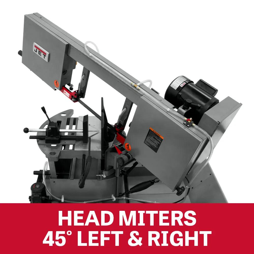 10" Horizontal/Vert. Dual Mitering Portable Band Saw w/ Coolant System, 1HP, 115V 1PH(HVBS-10-DMWC)