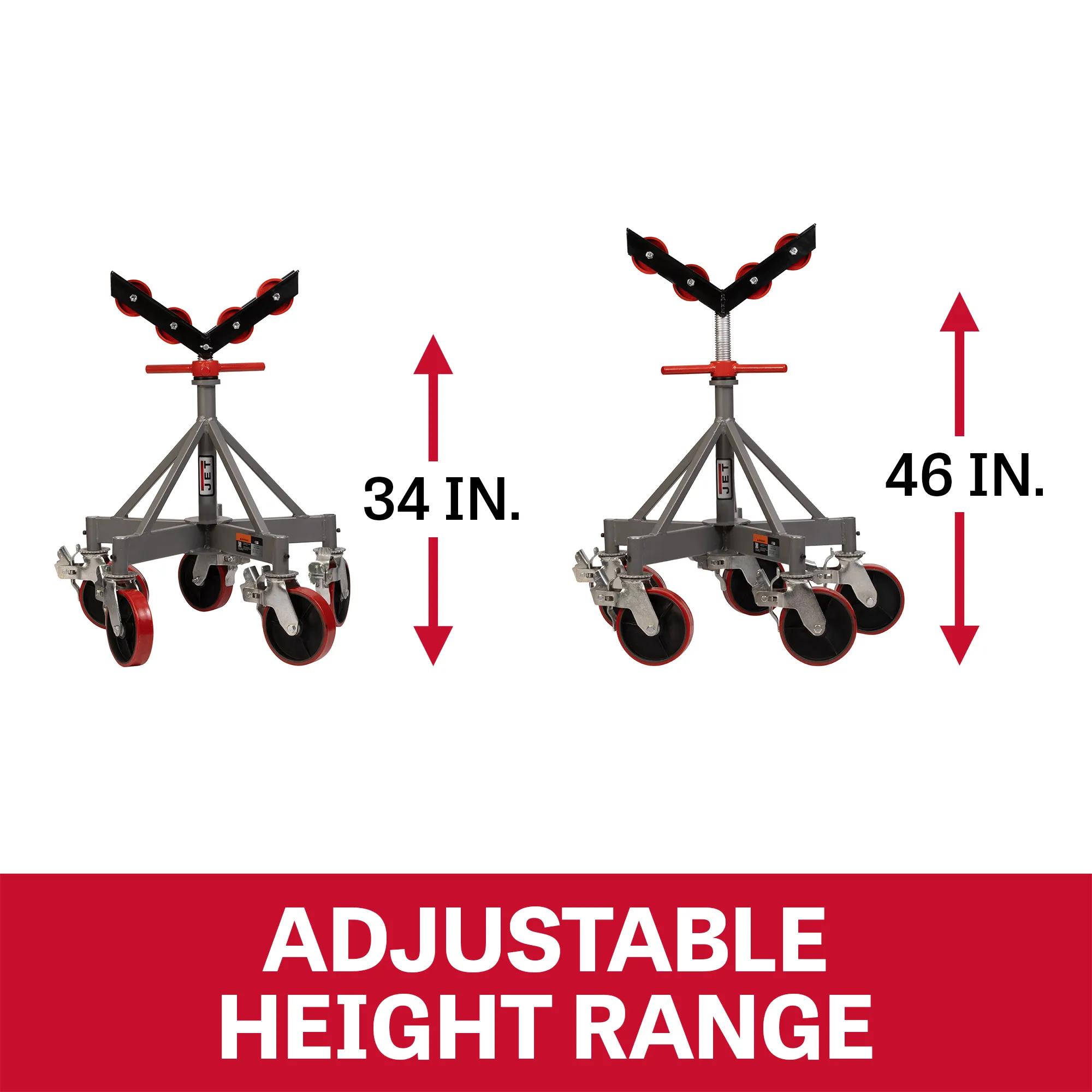 5-Leg Pipe Jack Stand w/ Casters & Steel Rollers(JPJ-5LG-SR)
