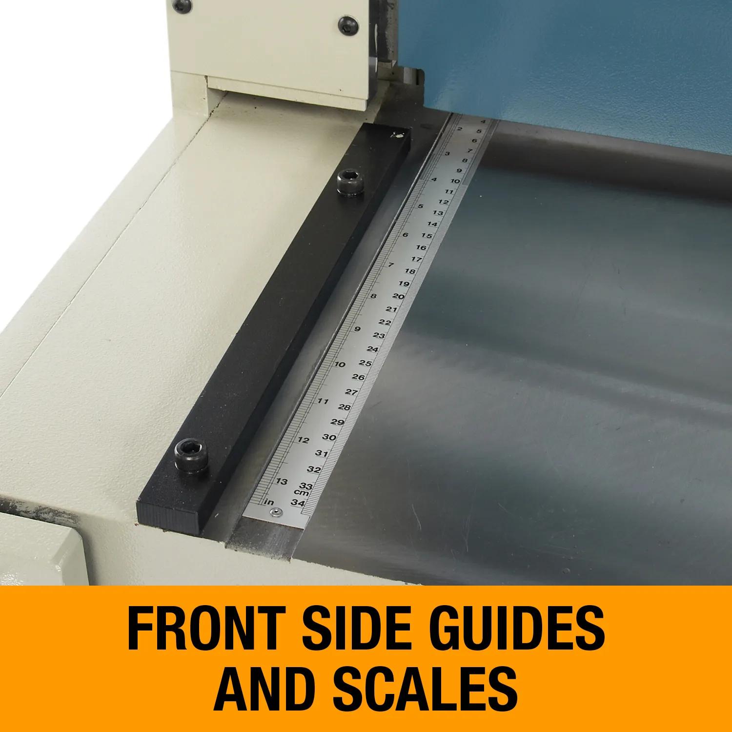 Front side guides and scales