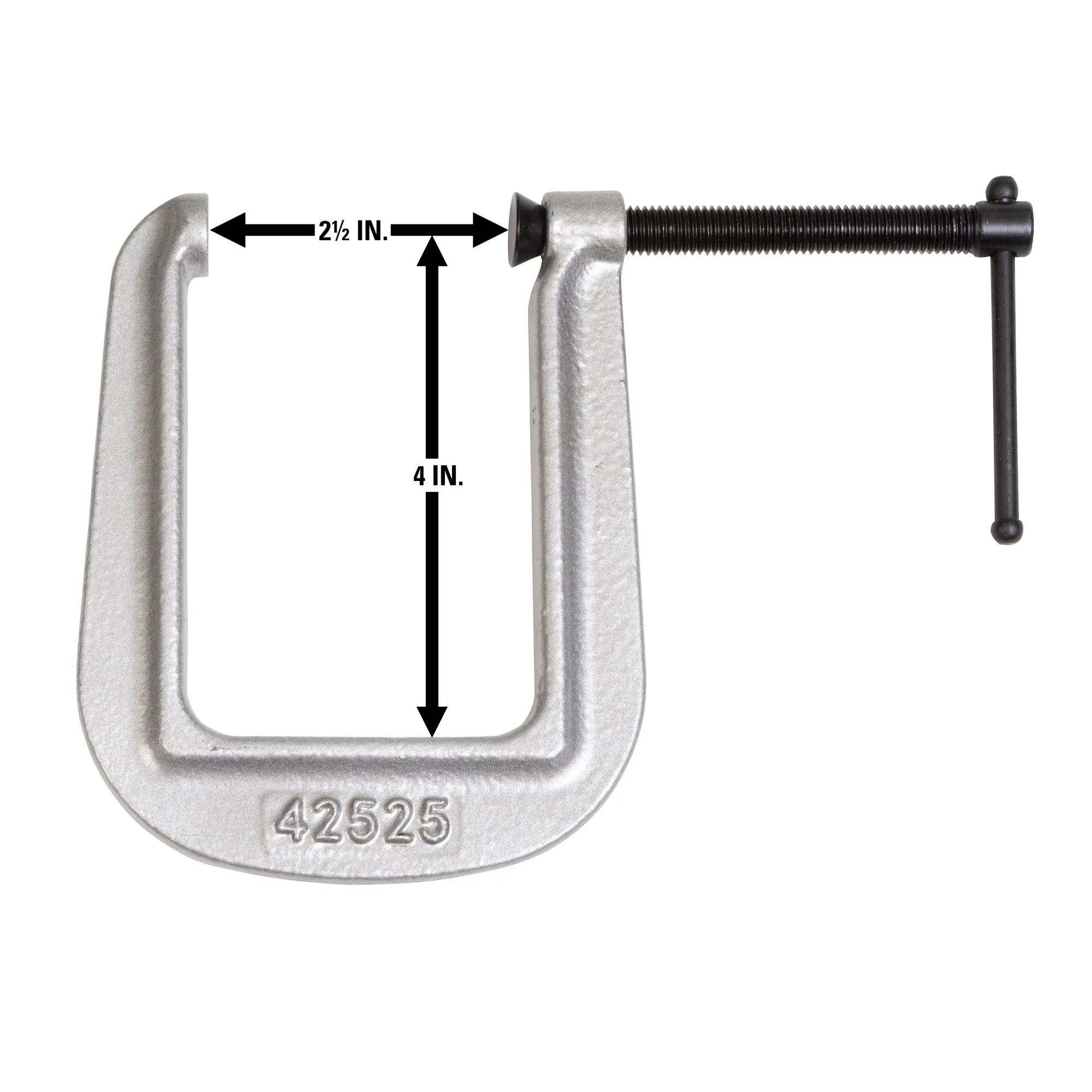 Deep-Reach Carriage C-Clamp, 0 in.  - in.  2-1/2 in.  Jaw Opening, 4 in.  Throat Depth