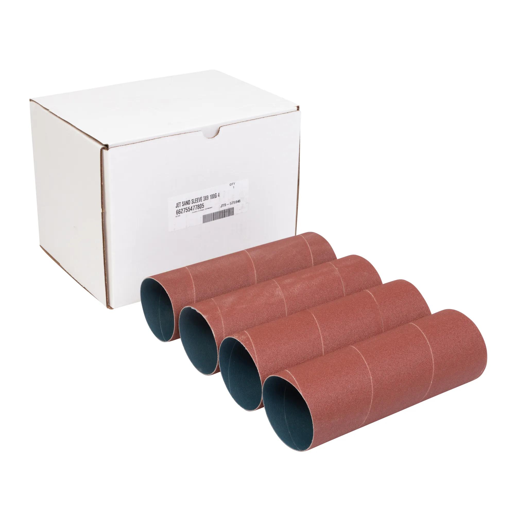 Sanding Sleeves, 3 x 9 in, 100 Grit, Pack of 4