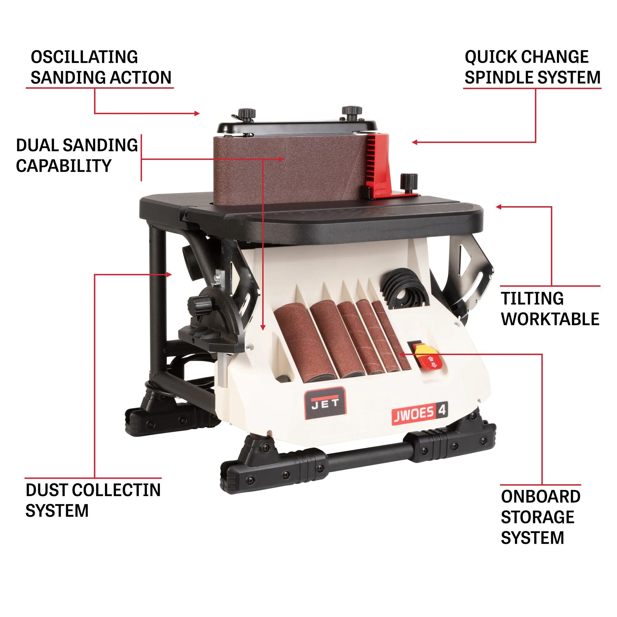 Oscilating Edge/Spindle Benchtop Sander, 0.5HP, 120V 1PH(JWOES-4)
