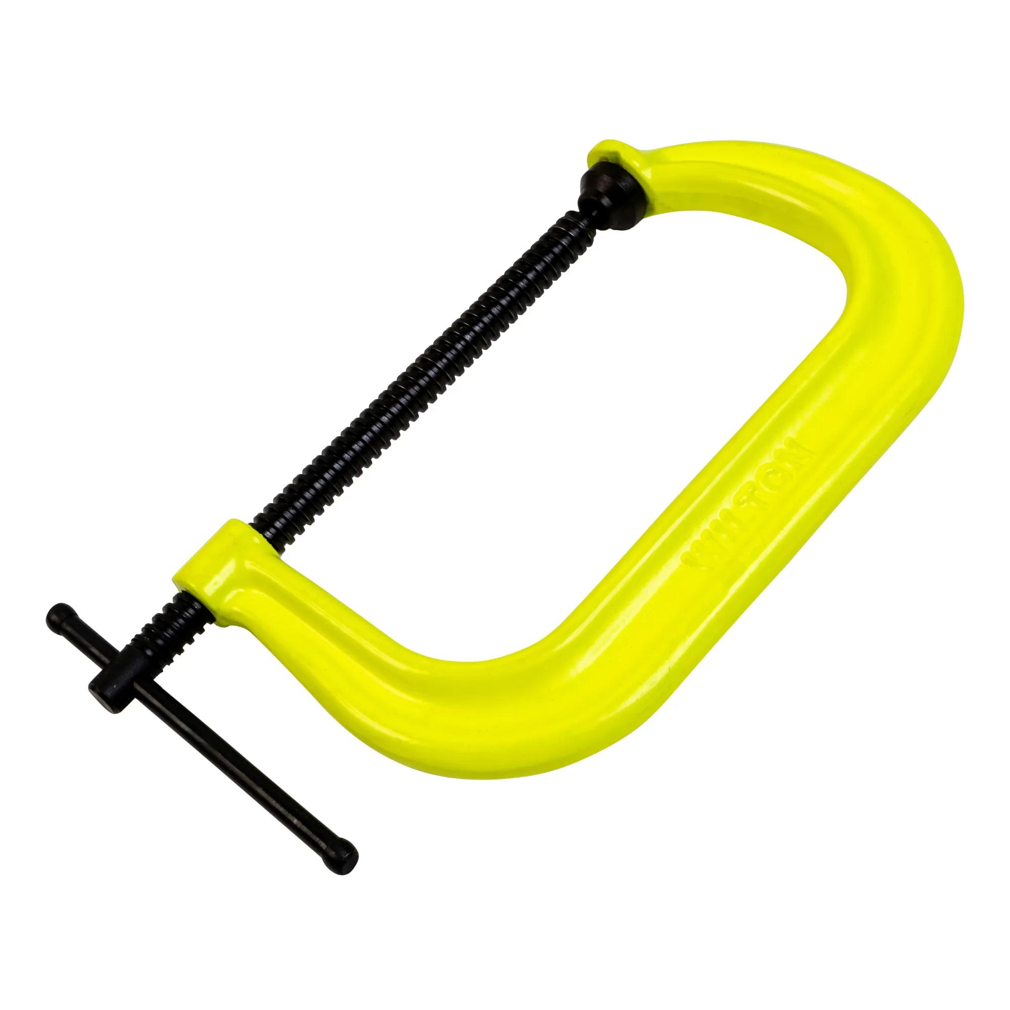 400 Series Hi-Vis Safety C-Clamp, 0 - 8-1/4 in. Opening, 5 in. Throat