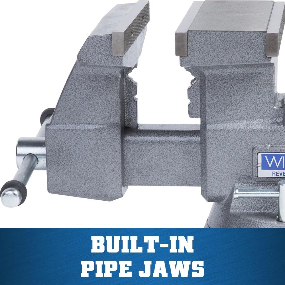 8 in. Reversible Bench Vise with 360-Degree Swivel Base
