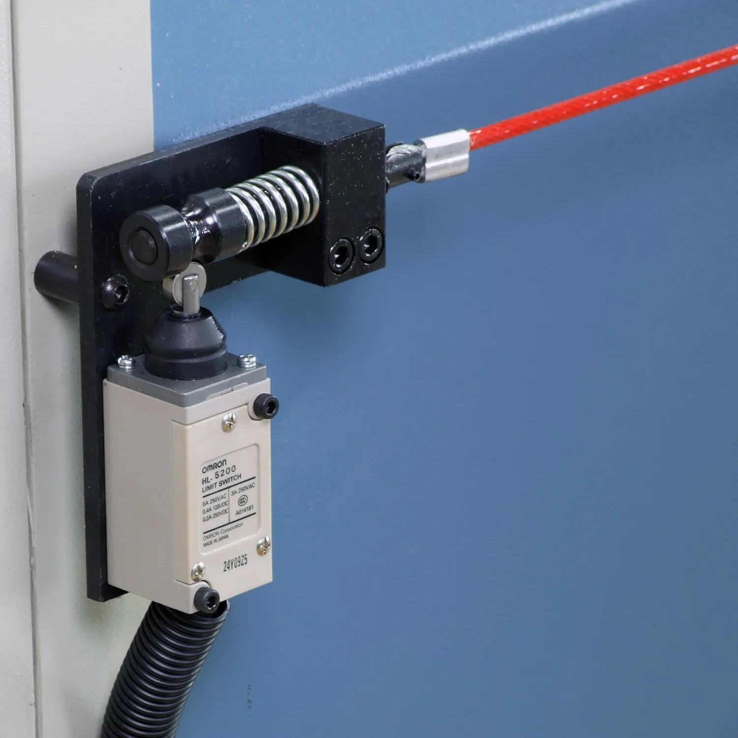 Emergency stop cable on the front and back of the machine for safety