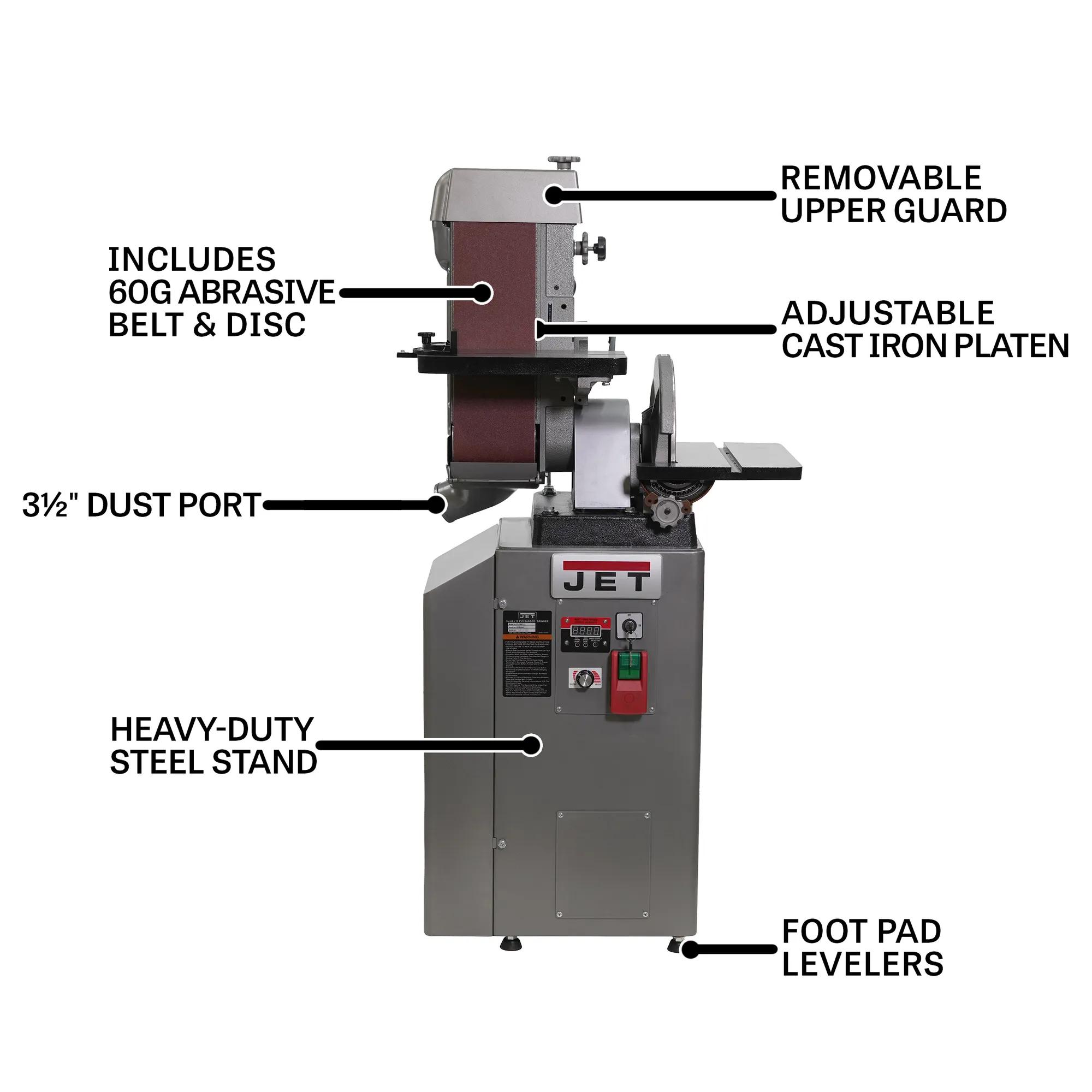 6" x 48" Vari.-Speed Belt & 12" Disc Finishing/Grinding , 2HP, 230V 3PH(J-64812VS)