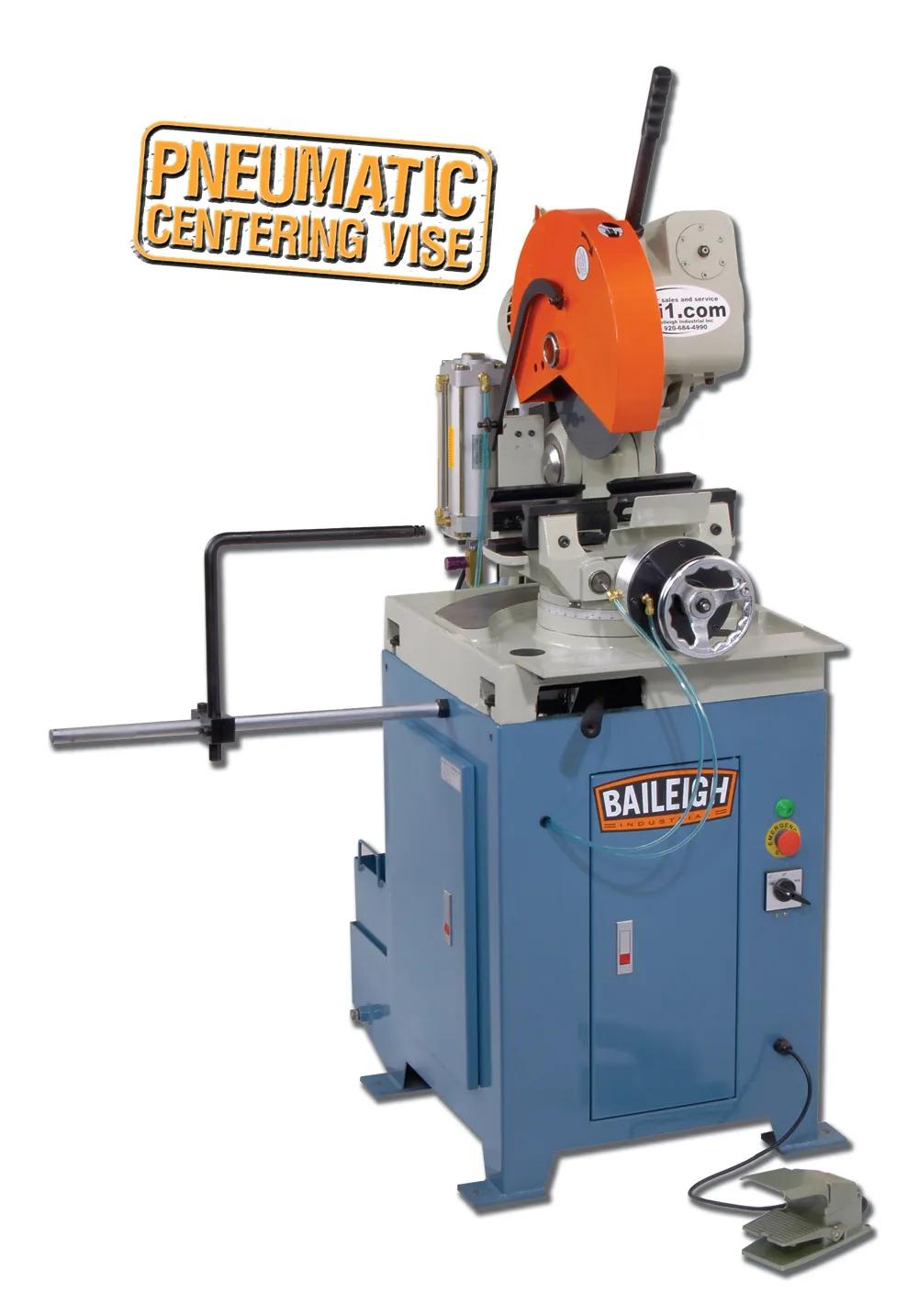 The Baileigh Industrial CS-350SA cold saw comes standard with a movable safety guard and a complete liquid cooling system, ensuring both safety and extended cold saw blade life. 