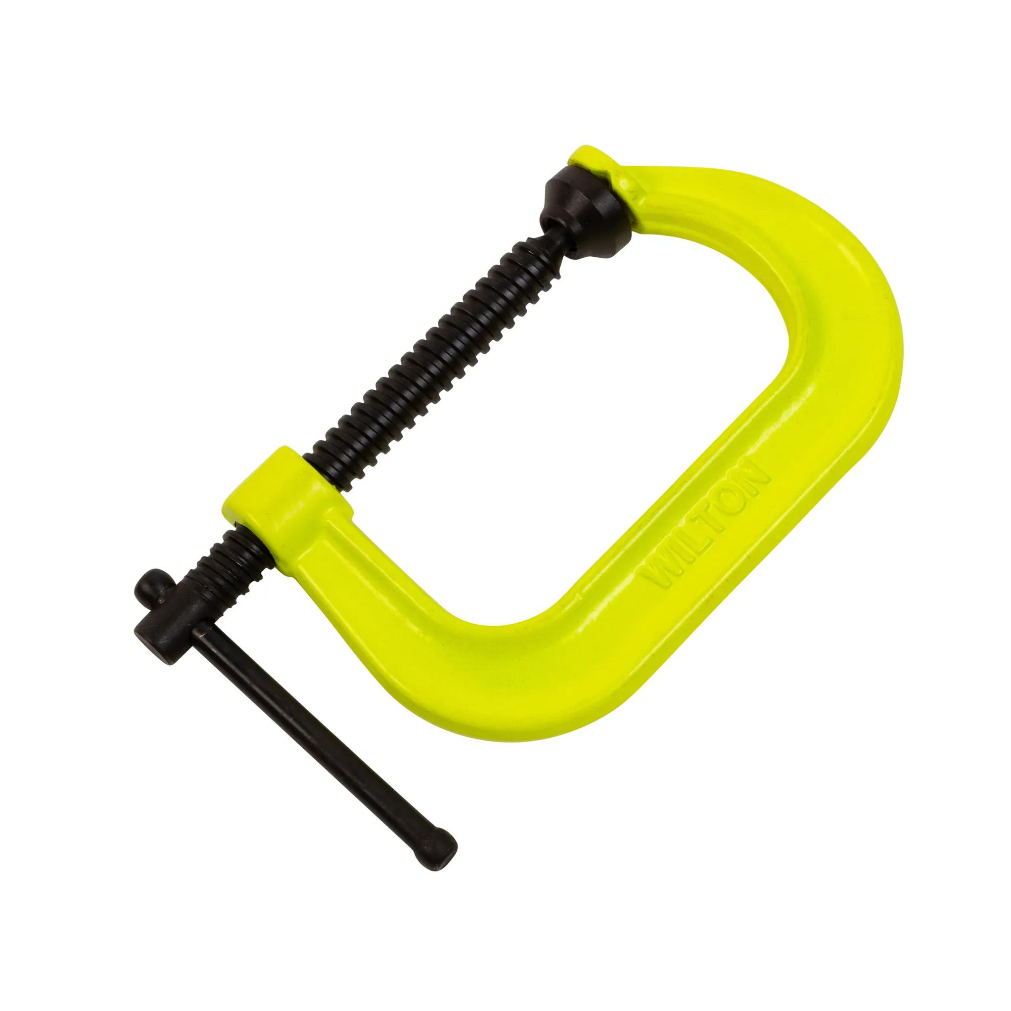 400 Series Hi-Vis Safety C-Clamp, 0 - 4-1/4 in. Opening, 3-1/4 in. Throat