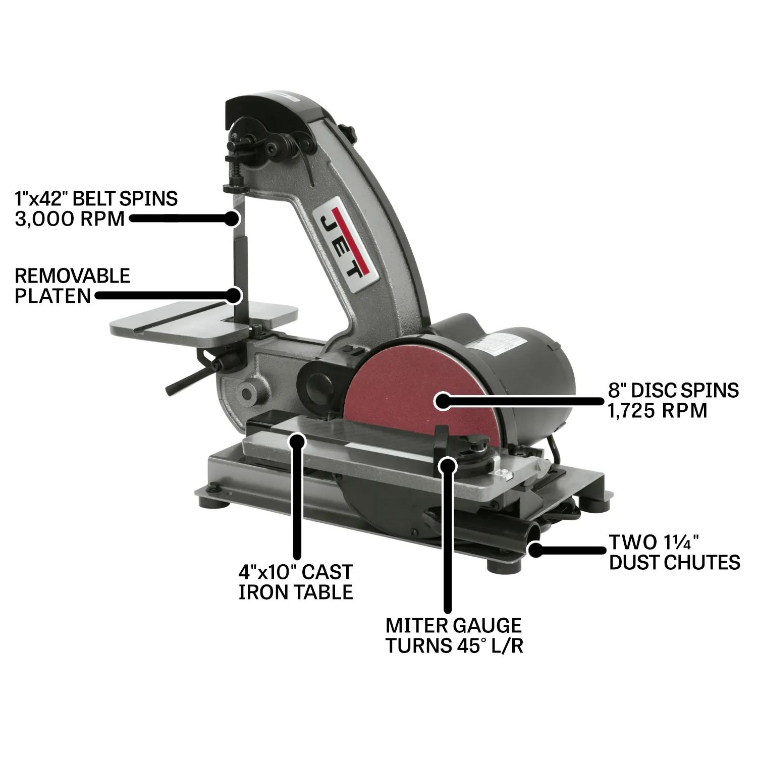 1 x 42, Bench Belt & Disc Sander, 0.33HP, 115V 1PH(J-4002)