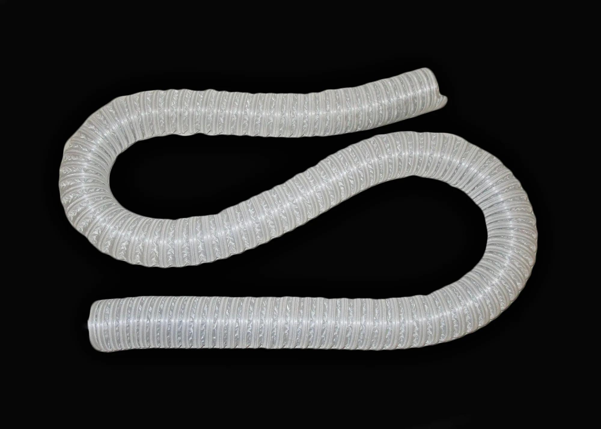 Heat Resistant Dust Collection Hose, 2 in dia x 8 ft length, max 180 degrees