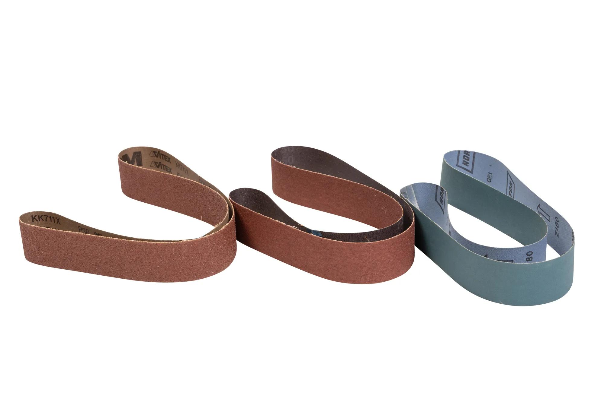 Sanding Belts, 2" x 48", 36/50G Aluminum Oxide & 180G Zirconium (3-Pack)