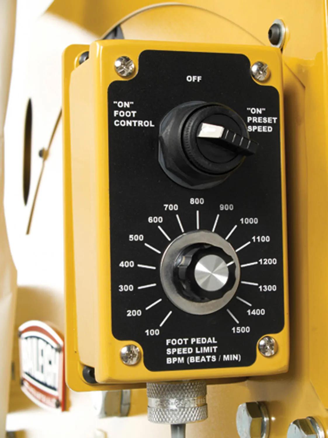Variable speed from 0 to 1,500 beats per minute.